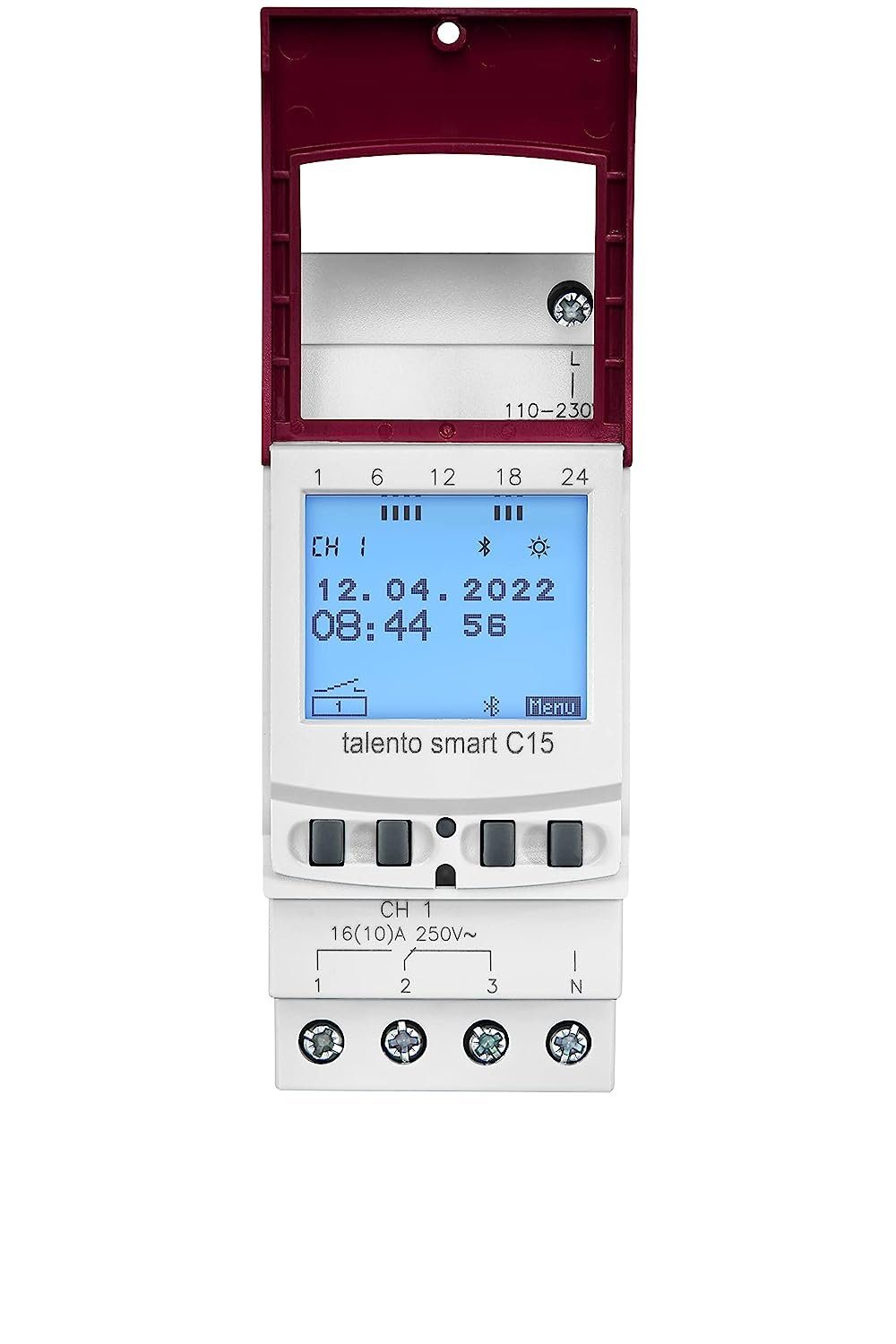 Grässlin Zeitschaltuhr talento smart C15, digitale Astro-Schaltuhr I Bluetooth I App-Programmierung I 1-Kanal