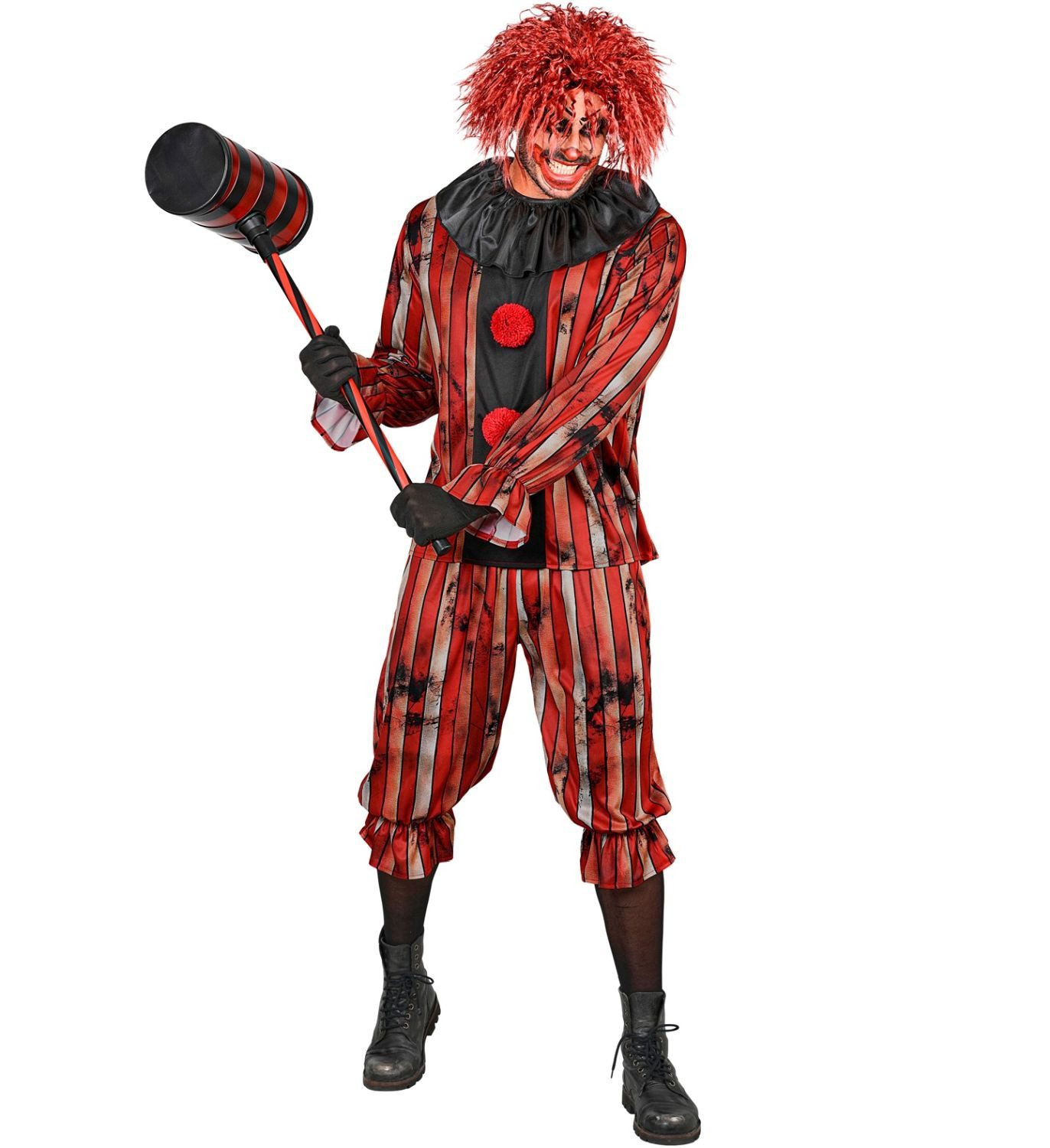 Widmann S.r.l. Clown-Kostüm Horror Clown „Wicked Clown“ Kostüm für Herren, 3-