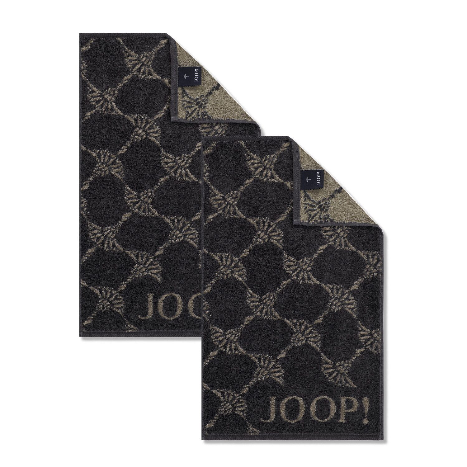 JOOP! Handtuch 2 Stück Joop! Gästetuch Cornflower 1721-73 Schiefer 30x50, Walkfrottier (2-St), Baumwolle