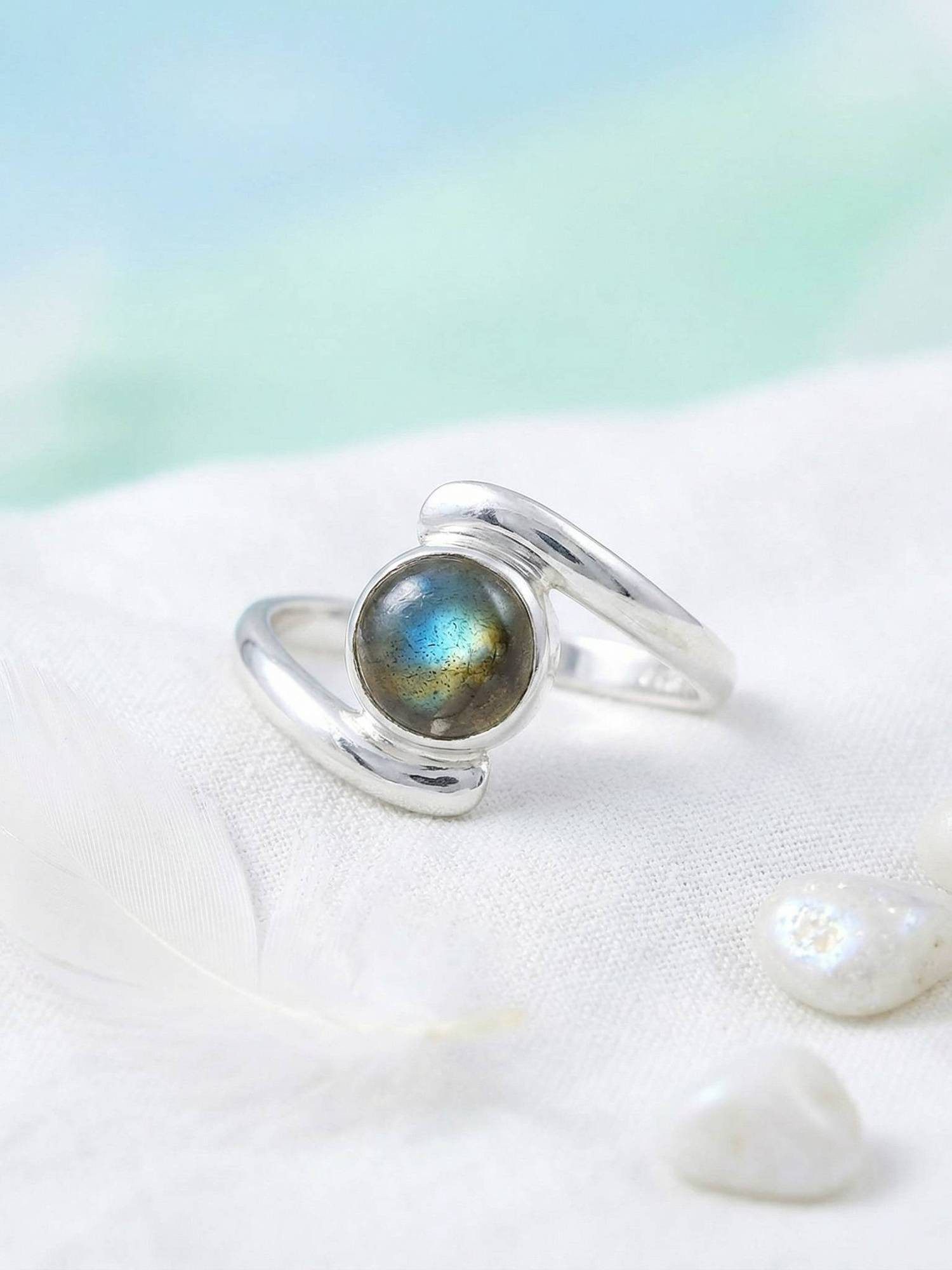 mantraroma Silberring SAMAYA aus 925 Silber mit Labradorit (Ring mit Schmuc günstig online kaufen