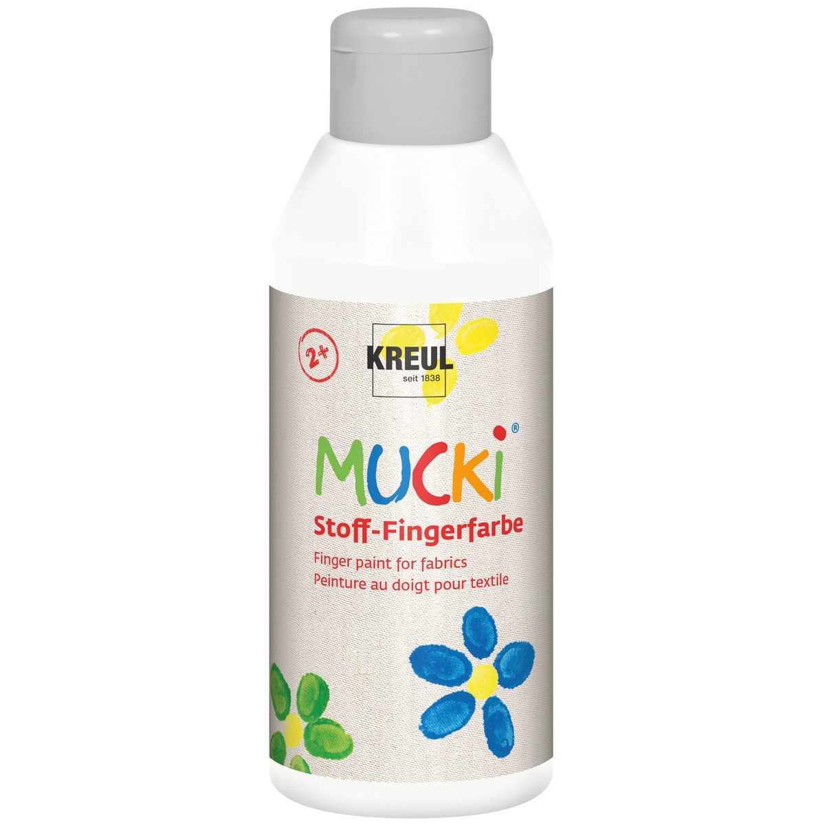 C. KREUL Fingerfarbe KREUL Stoff Fingerfarbe MUCKi weiß 250ml Flasche