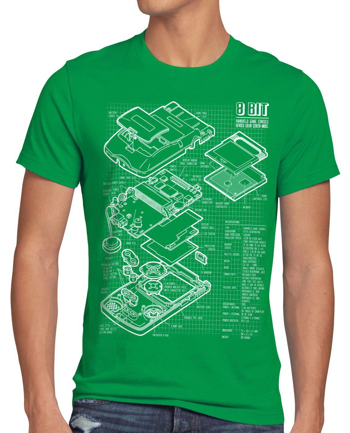 8-Bit super Herren gamer zelda Boy mario Print-Shirt grün retro style3 nes classic Game T-Shirt handheld