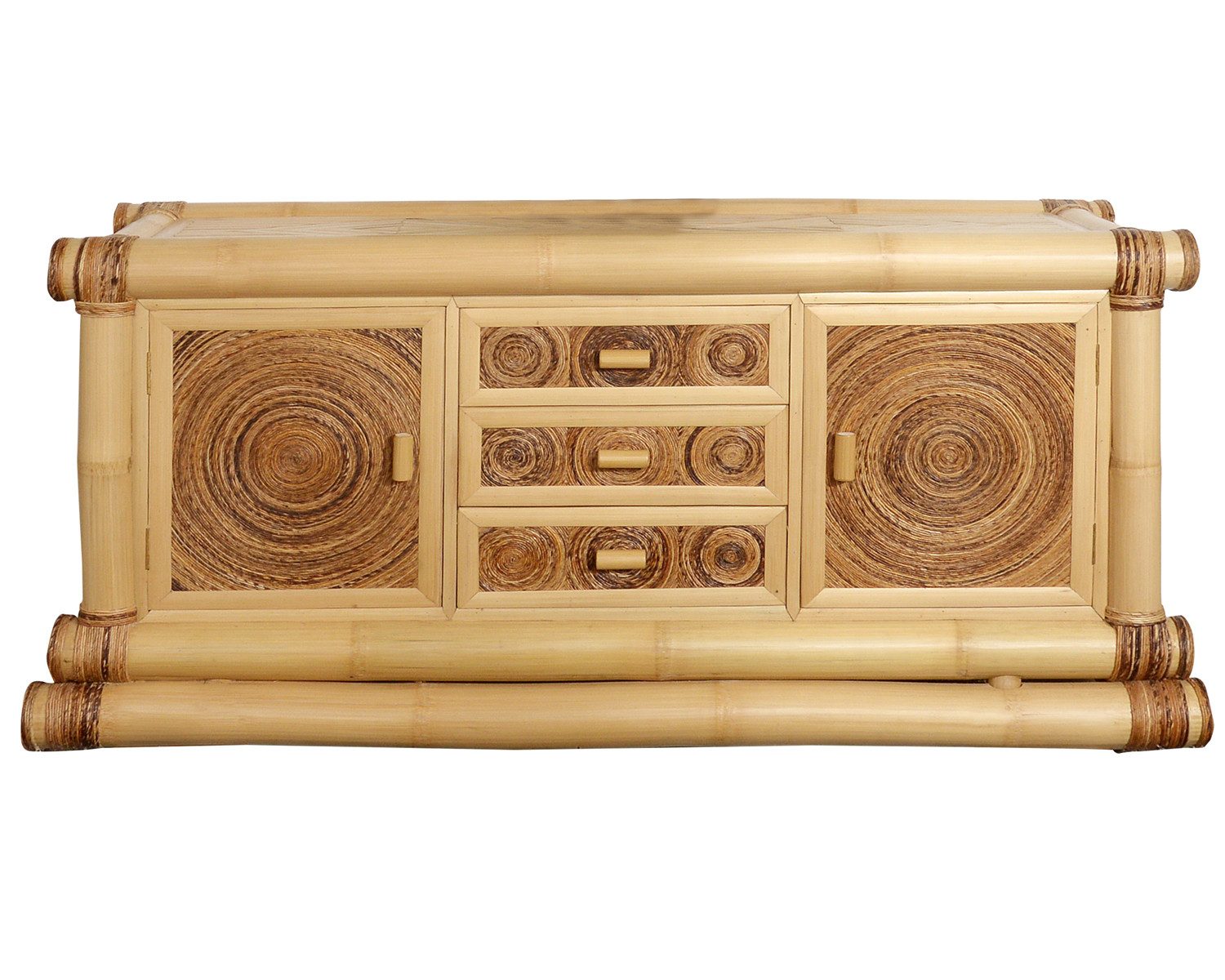 Bambus-Lounge Kommode Tonga Sideboard aus Bambus, Breite 165 cm, Schrank, Anrichte