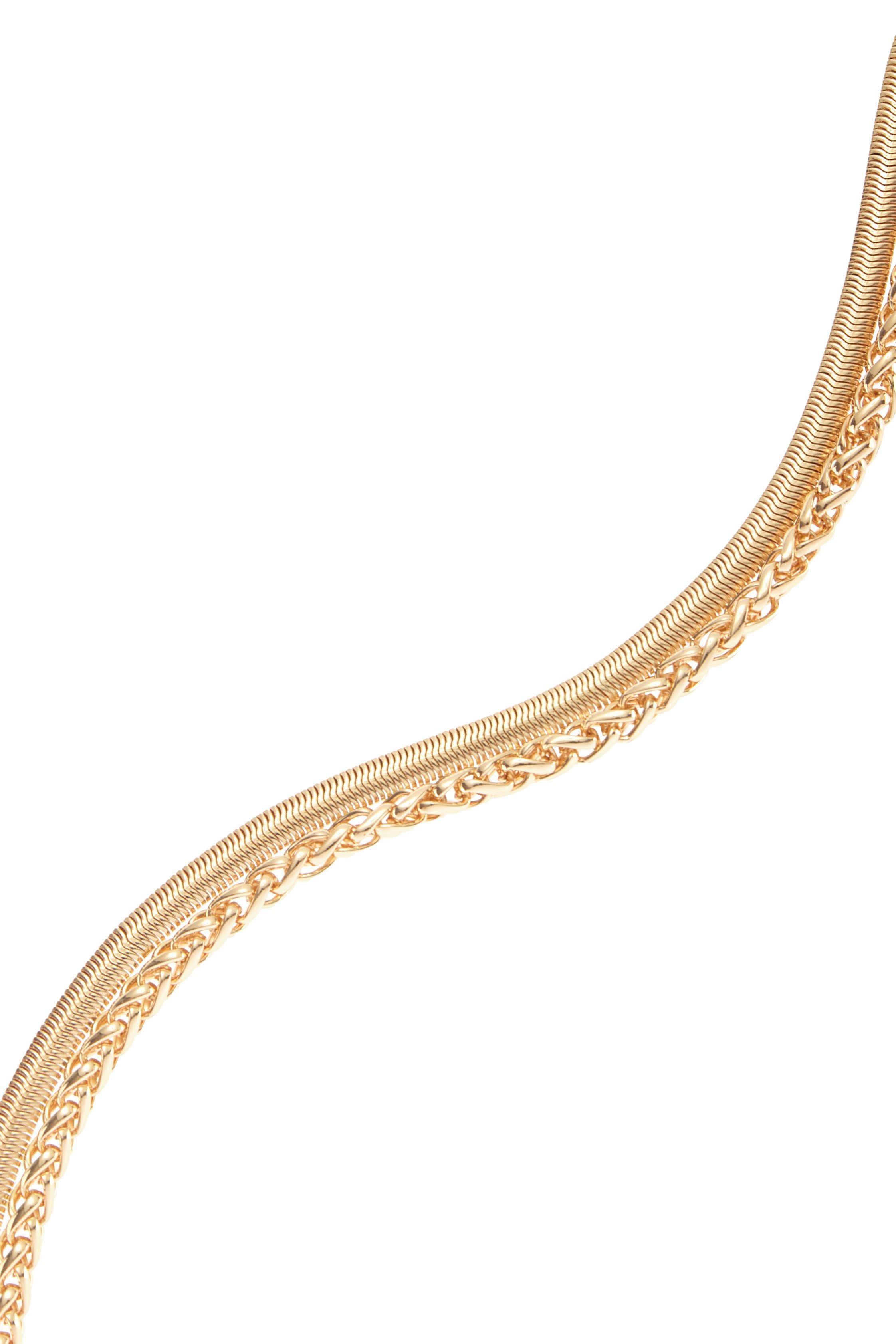 LASCANA Collier Layerkette, 2 reihige Halskette, Schlangenkette und Zopfket günstig online kaufen