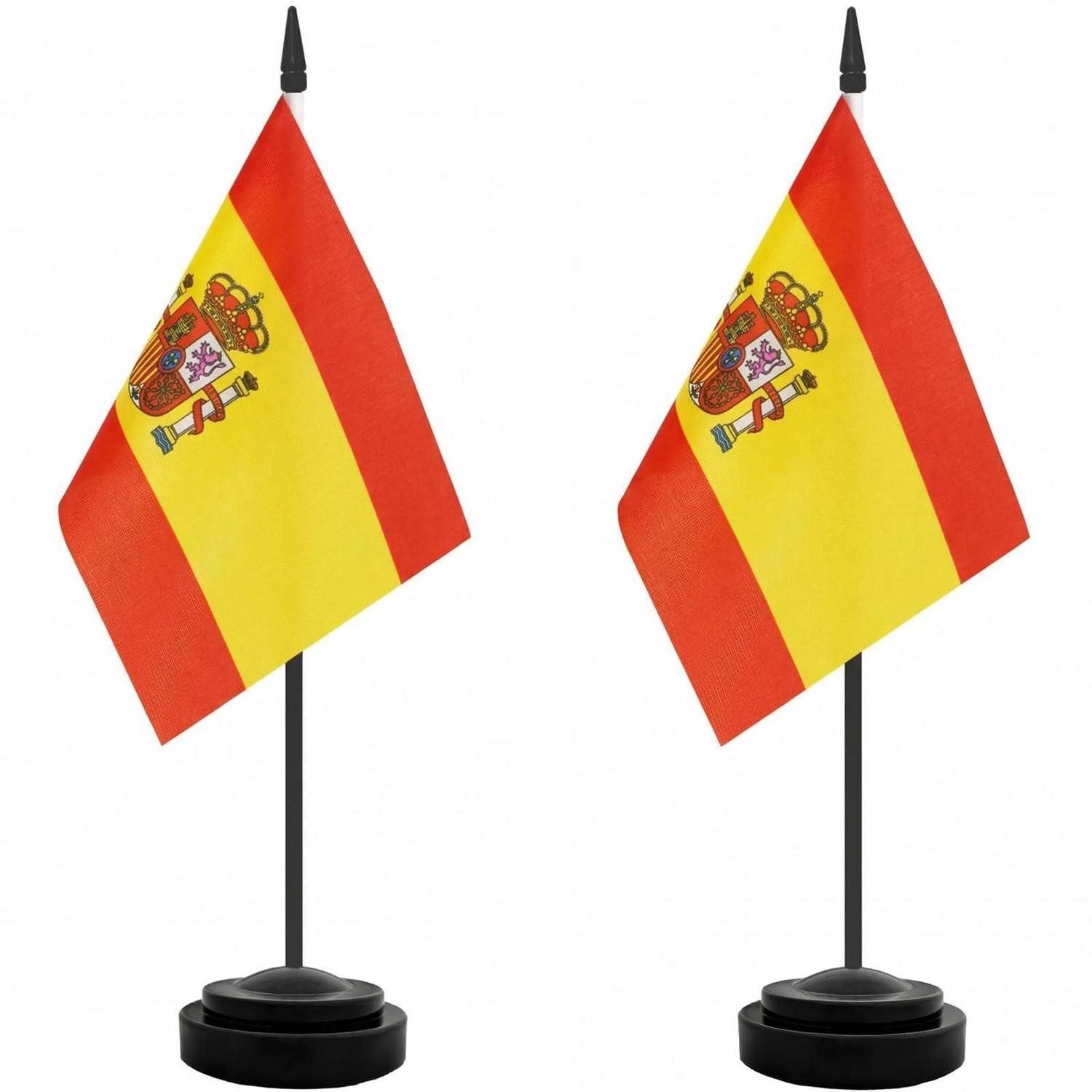 LuxusKollektion Flagge Tischflagge Spanien 2er Set 14x21cm Polyester