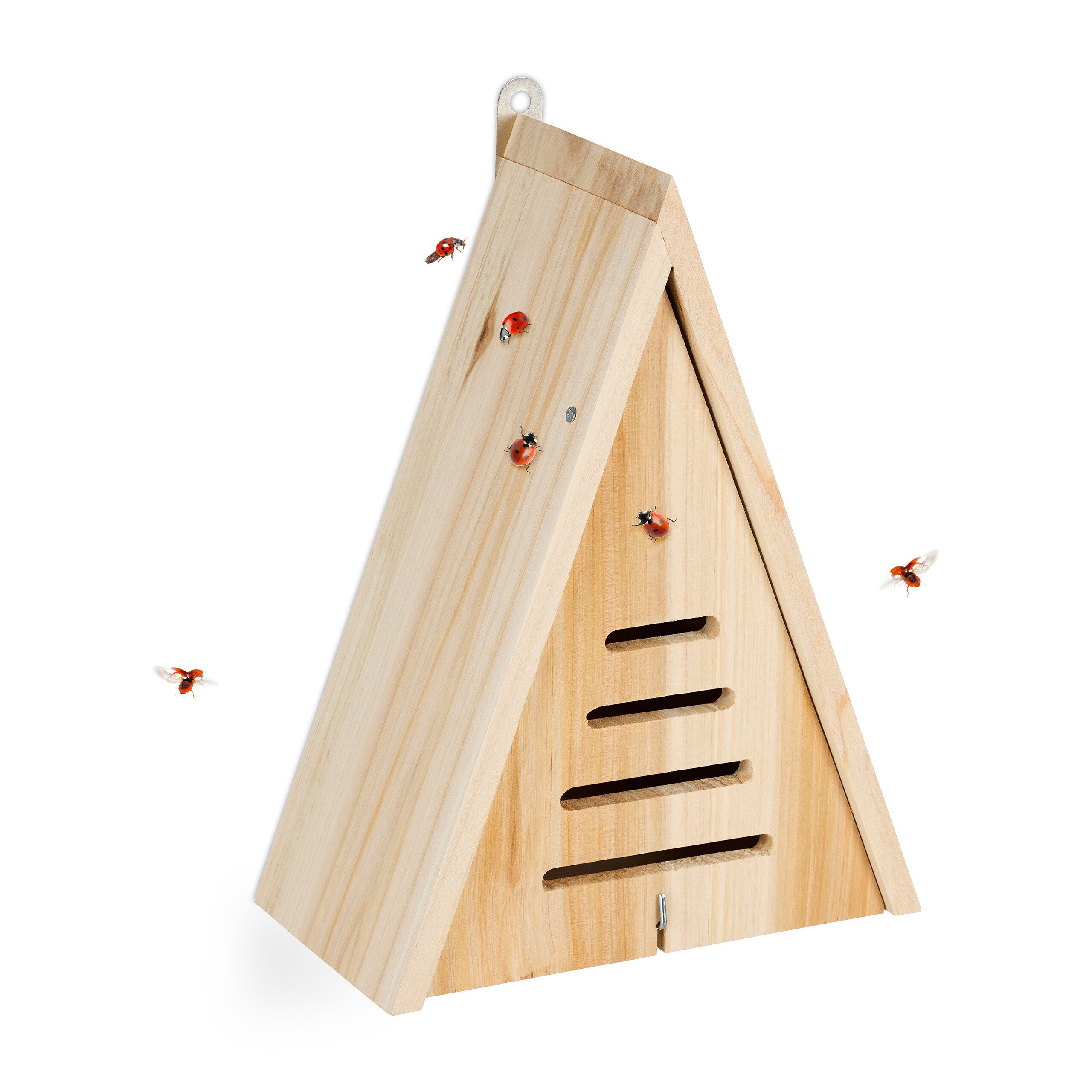 relaxdays Insektenhotel Marienkäferhaus dreieckig, (1-St)