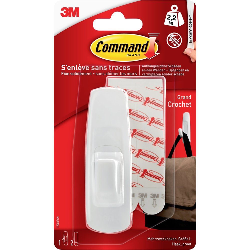 Klebehaken 3M Command™ Large Universal-Haken (L x B x H) 98 x 32 x 22 mm Weiß In