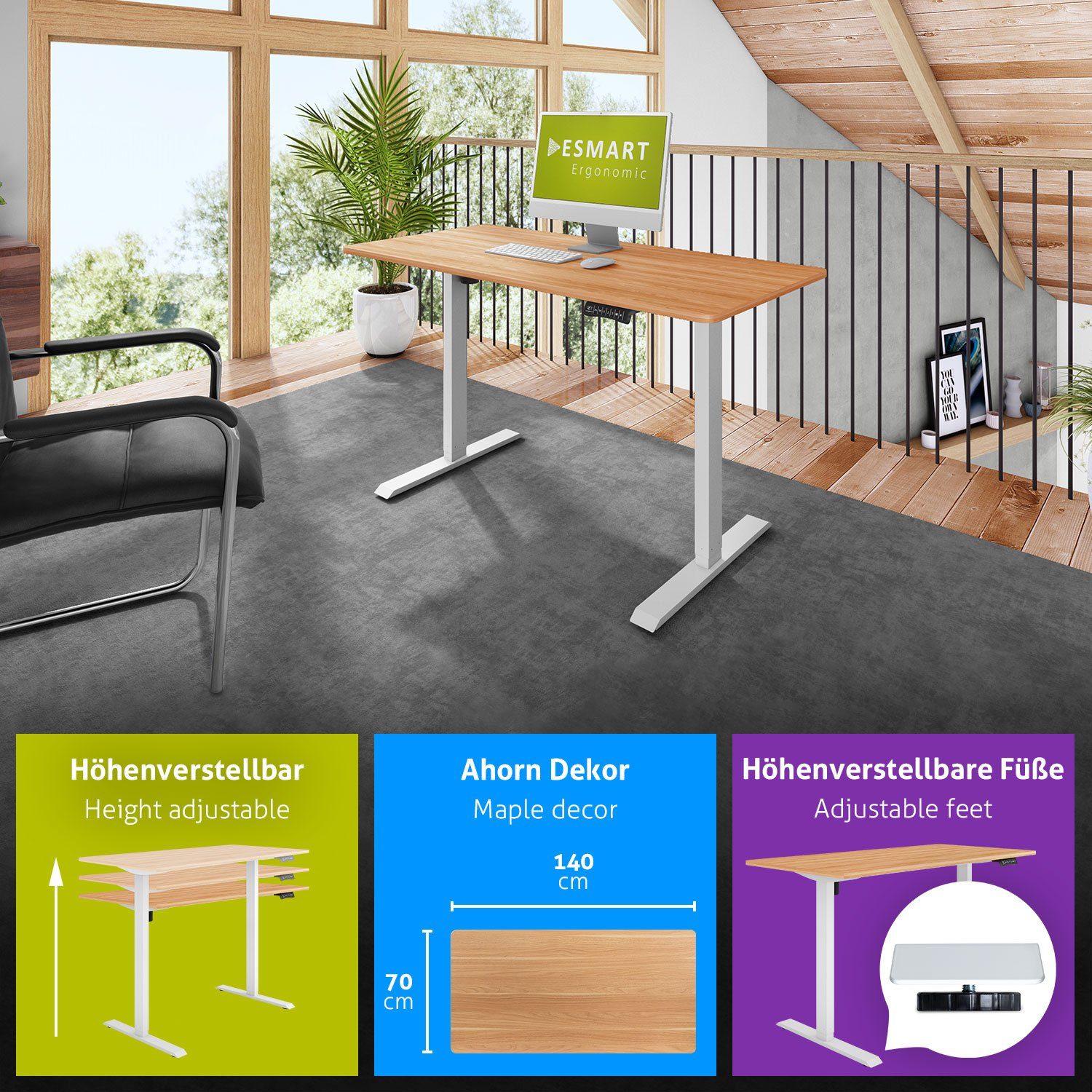 ESMART Schreibtisch ESMART Germany, ETX-121 Elektrisch günstig online kaufen