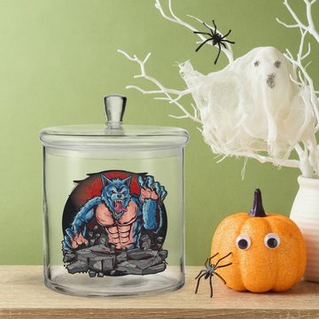 GRAVURZEILE Keksdose mit UV-Druck - Halloween Werwolf V2 Design, Glas, (Kein Set)