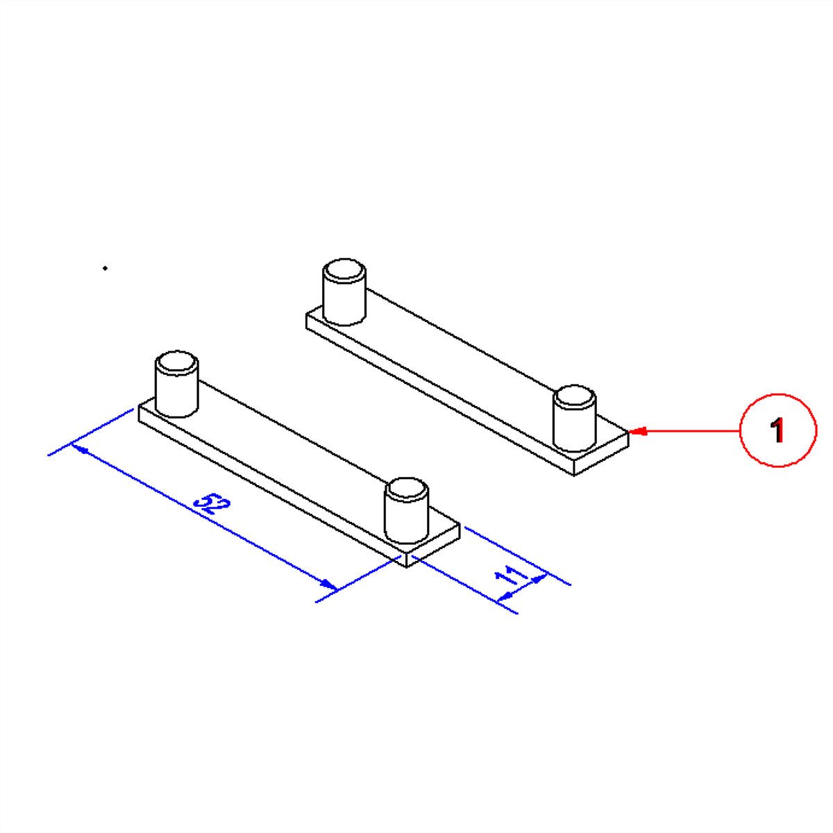 Bachmann STEP Abdeckstreifen 1-fach 2x Einbau-Tischsteckdosenleiste, 375.529