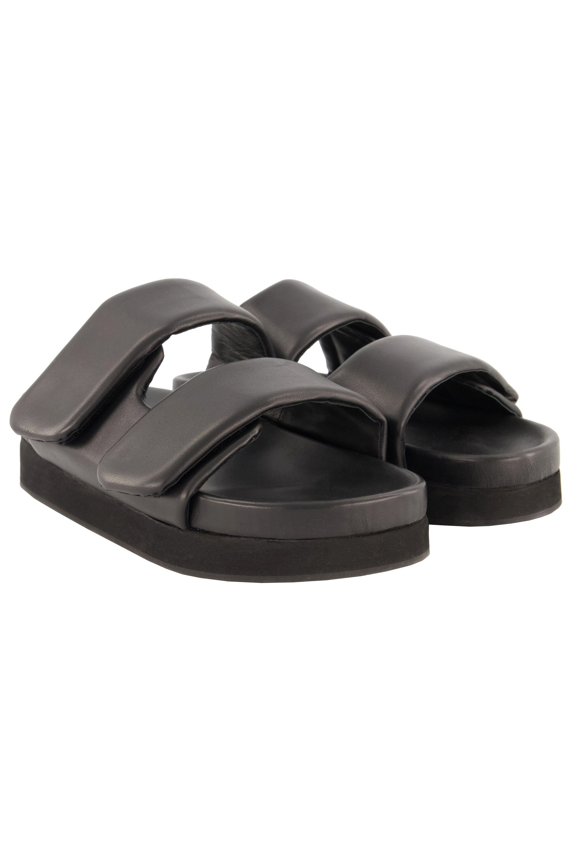 Studio Untold Leder-Pantolette echtes Leder breite Riemen Sandalette