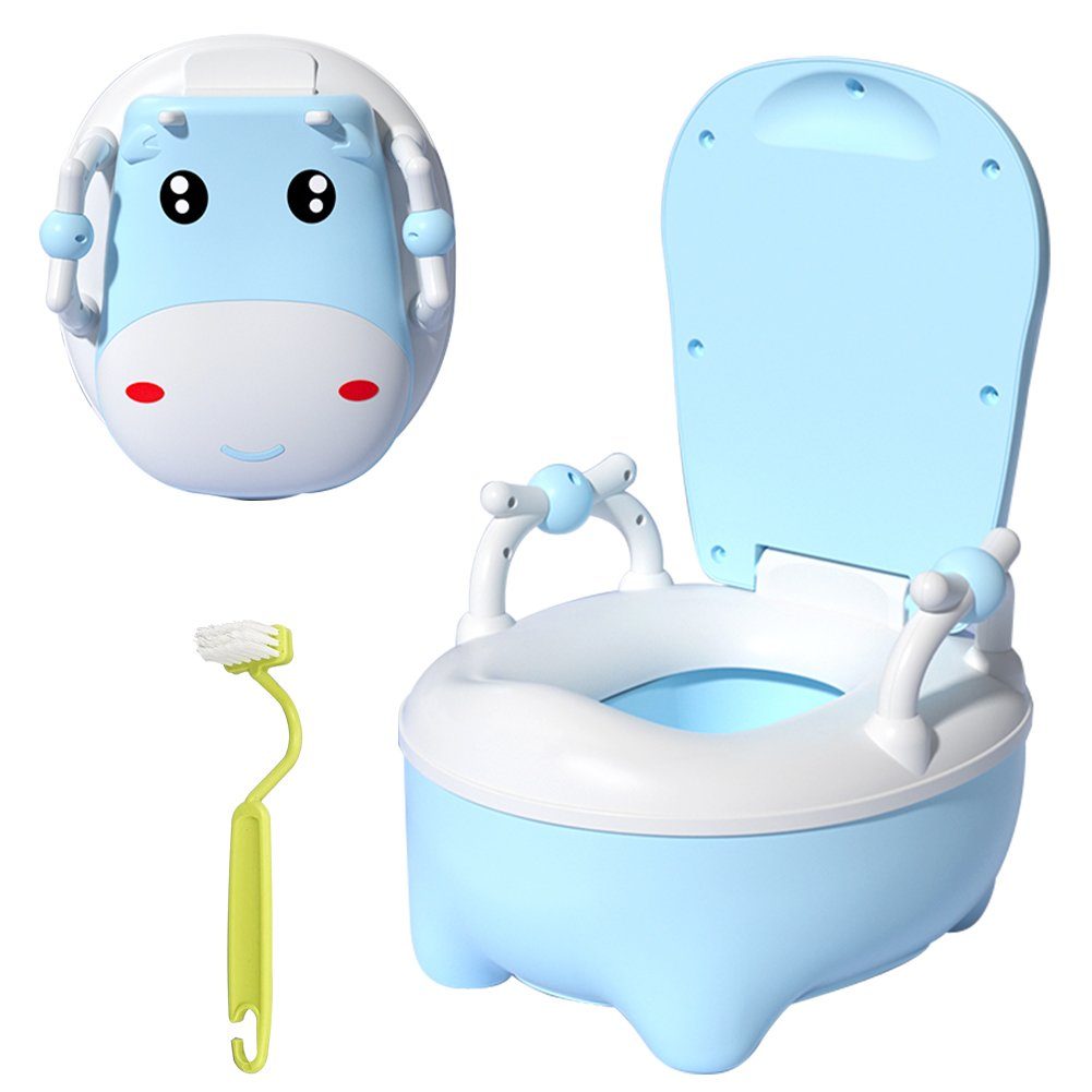 OSTWOLKE Toilettentrainer Toilette Baby Kinder Lerntöpfchen Toilettensitz Toilettentrainer, kinderpflege-Set - Töpfchen; Toilettensitz und Tritthocker Blau