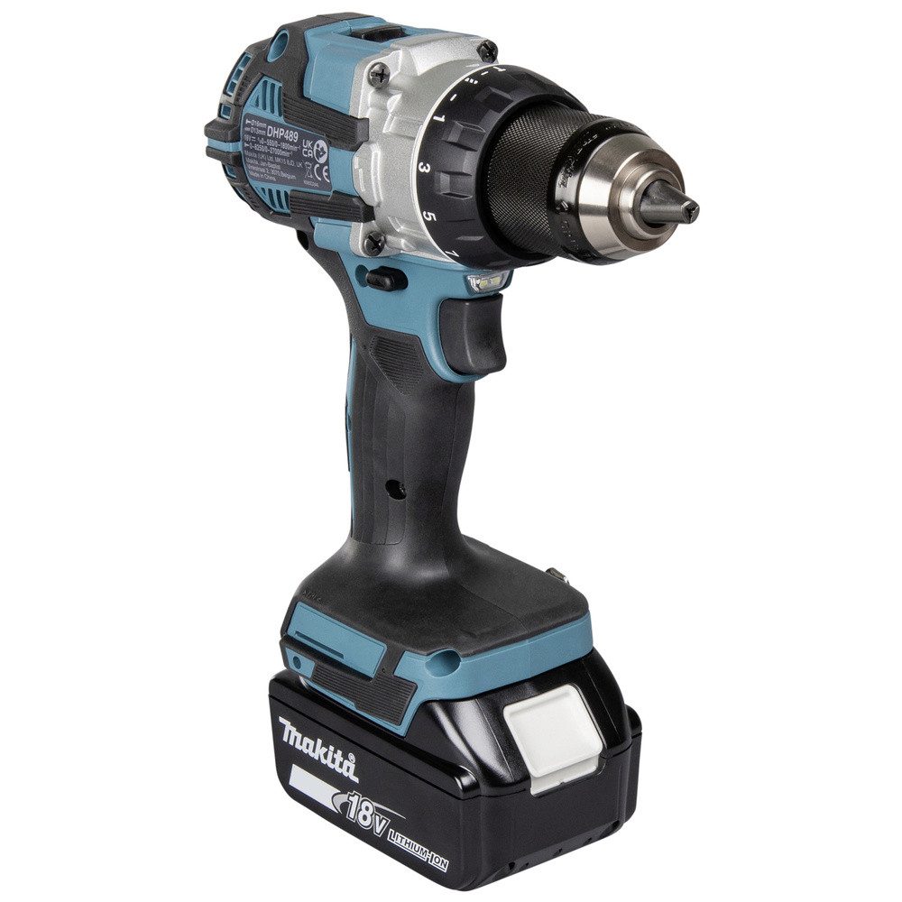Makita Schlagbohrmaschine Makita DHP489RTJ 2-Gang-Akku-Schlagbohrschrauber 620 W bürstenlos, in