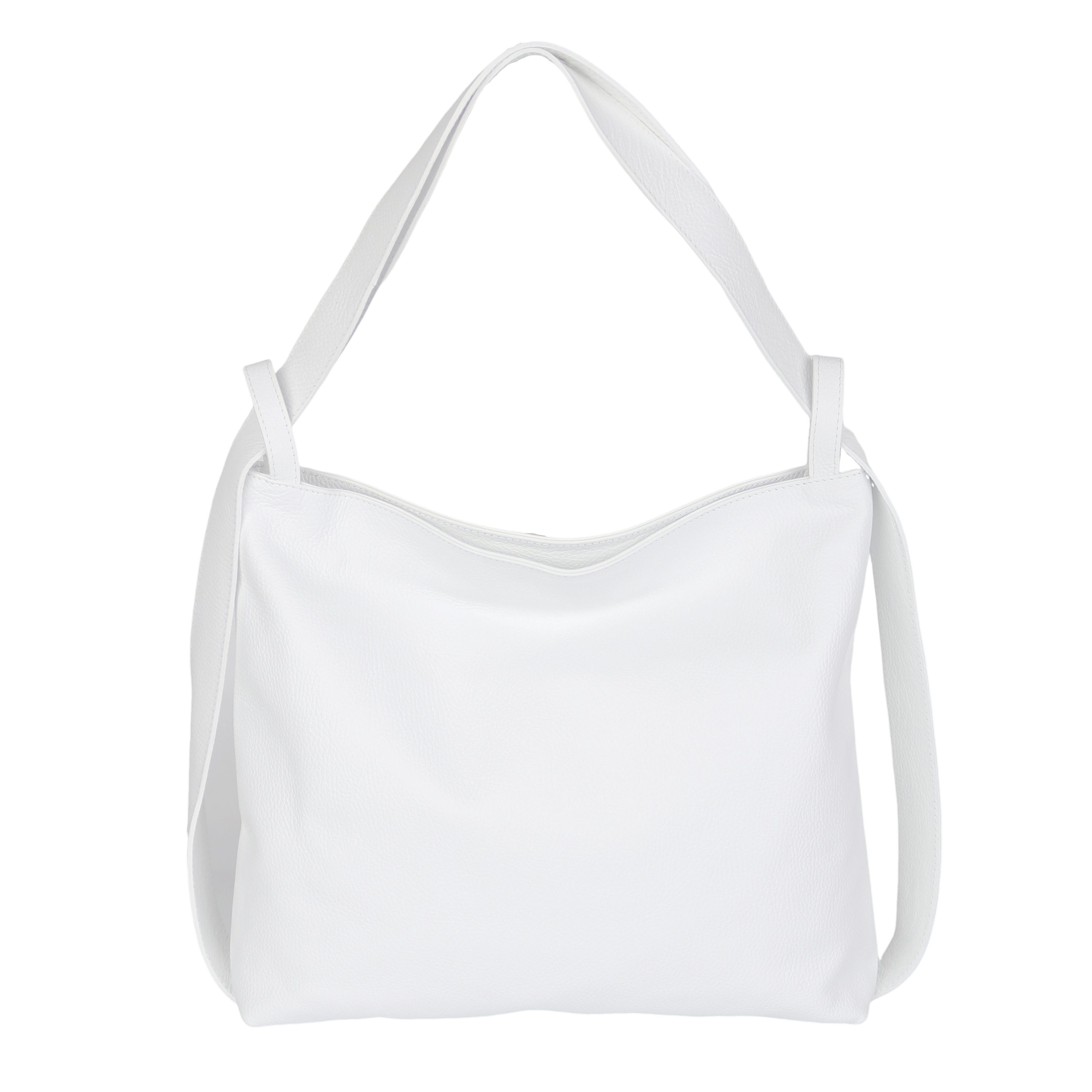 MIRROSI Beuteltasche aus Echtleder, Made in Italy, Shopper Tasche auch als Rucksack 2 in 1, Tragetasche (47x37x9cm) mit viel Stauraum