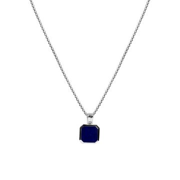 Sprezzi Fashion Kette mit Anhänger Herren Halskette 925 Silber mit blauem Lapis Stein Anhänger, verstellbare Halskette, Lapislazuli Stein, Schmuckset