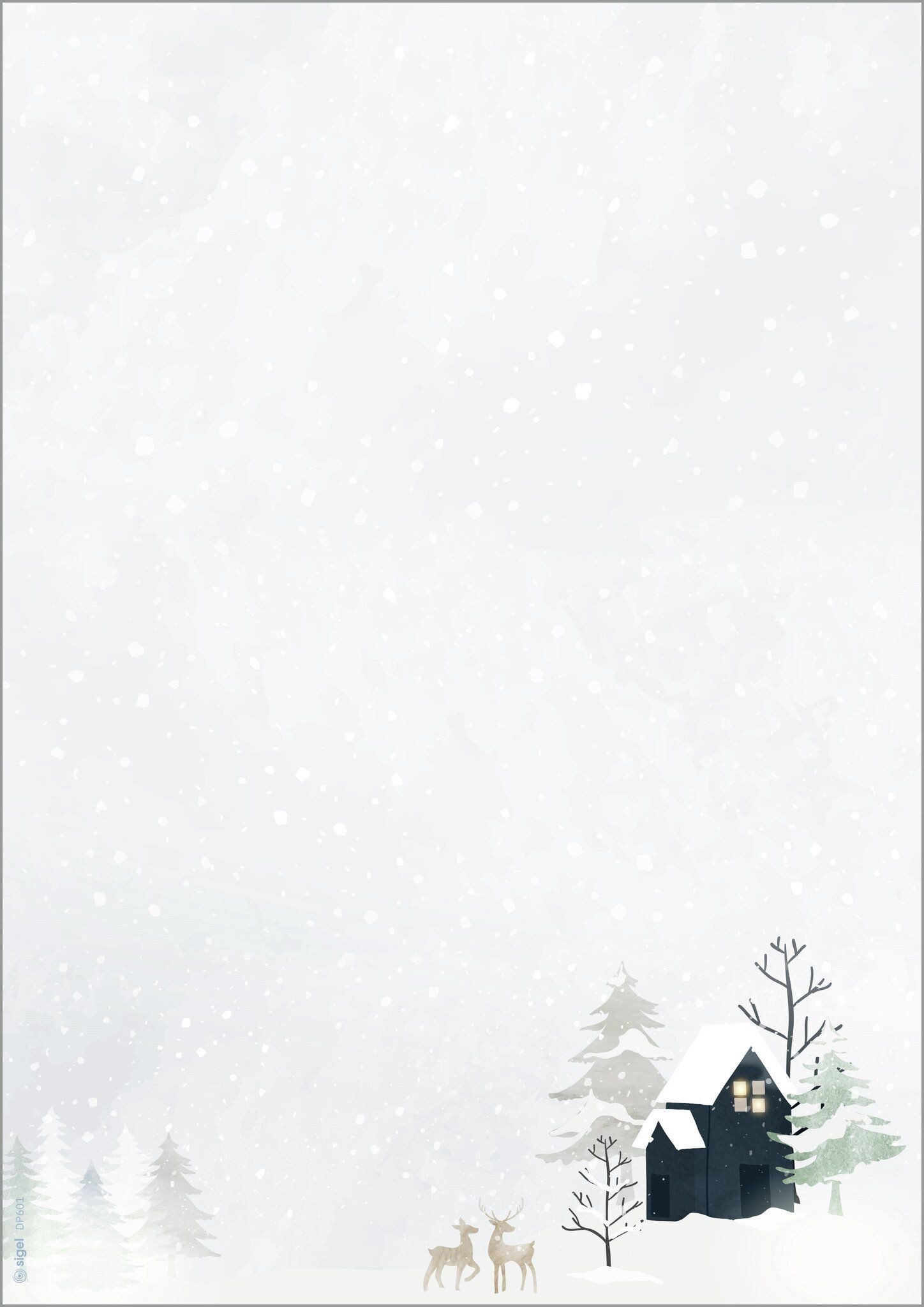 Sigel Motivpapier SIGEL DP601 Weihnachts-Motiv-Papier - Winterlandschaft - grau - 90