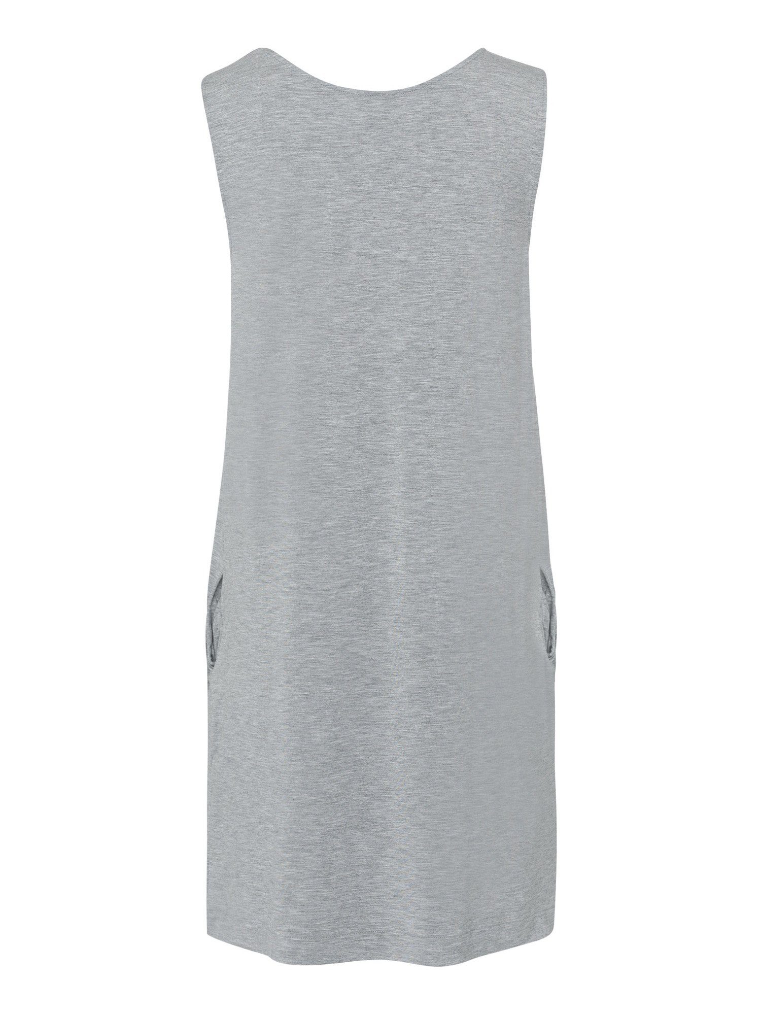 90cm Hanro (1-tlg) ärmellos, grey Nachthemd melange Elegance Natural