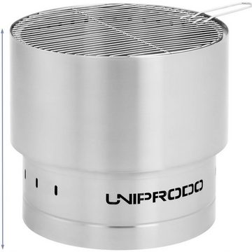 Uniprodo Feuerschale Feuerkorb Ø50x45 cm Edelstahl mit Grillrost