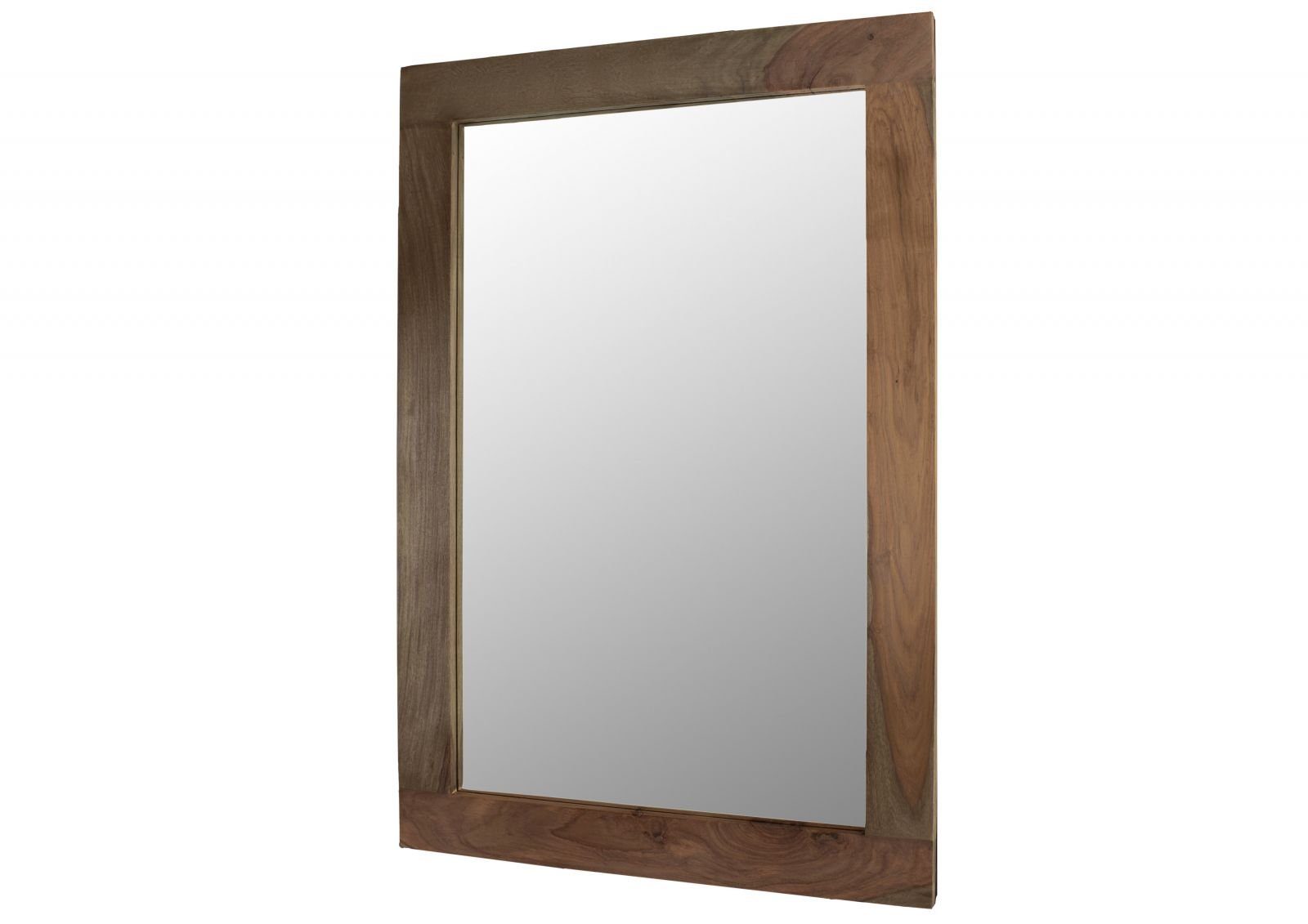 geradliniges Spiegel (Moderner NATURE GREY 118x3x80 Spiegel, Massivmoebel24 Design, Sheesham geölt Massivholz grau montiert)