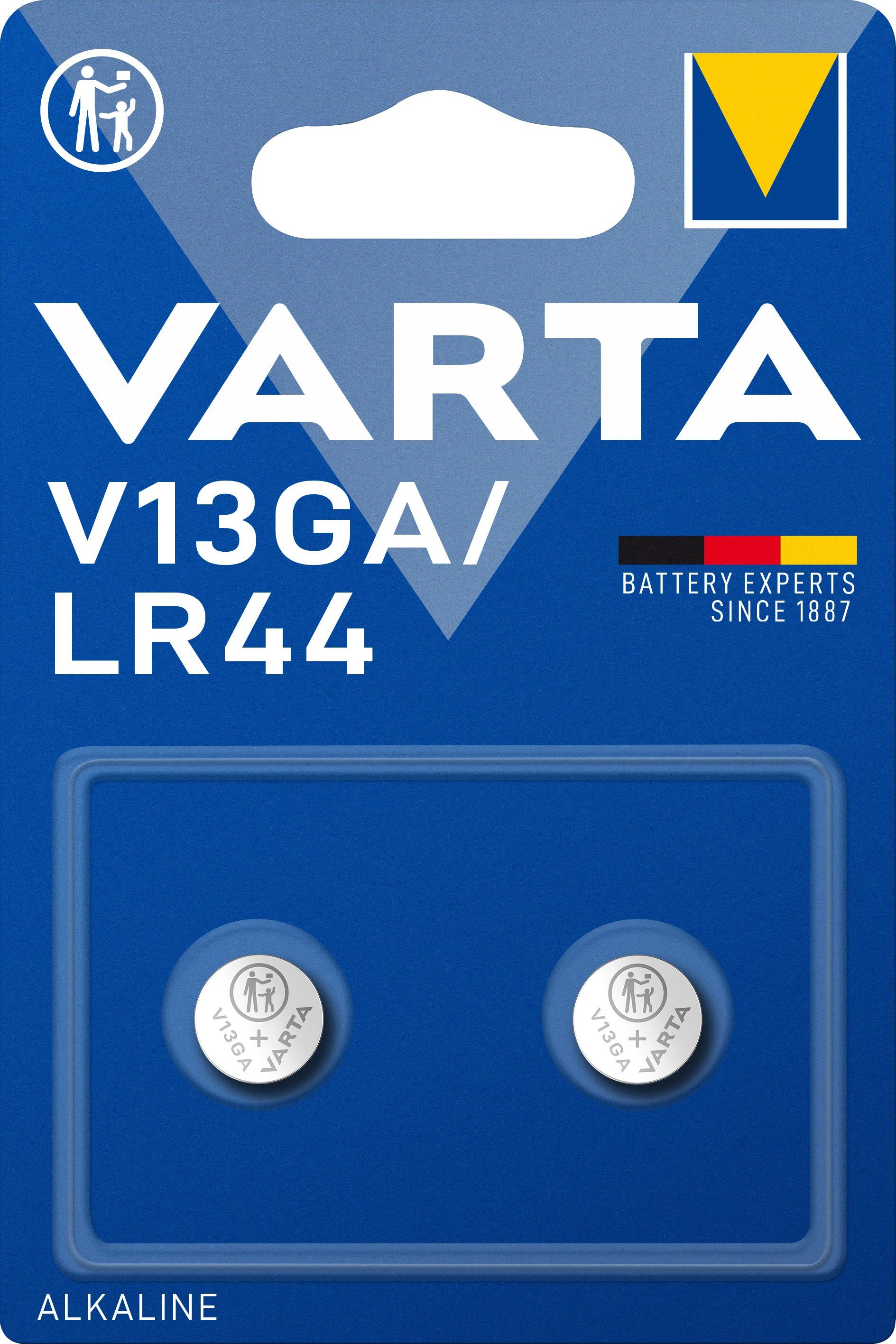 VARTA Varta Batterie Alkaline, Knopfzelle, LR44, V13GA, 1.5V Electronics, R Knopfzelle