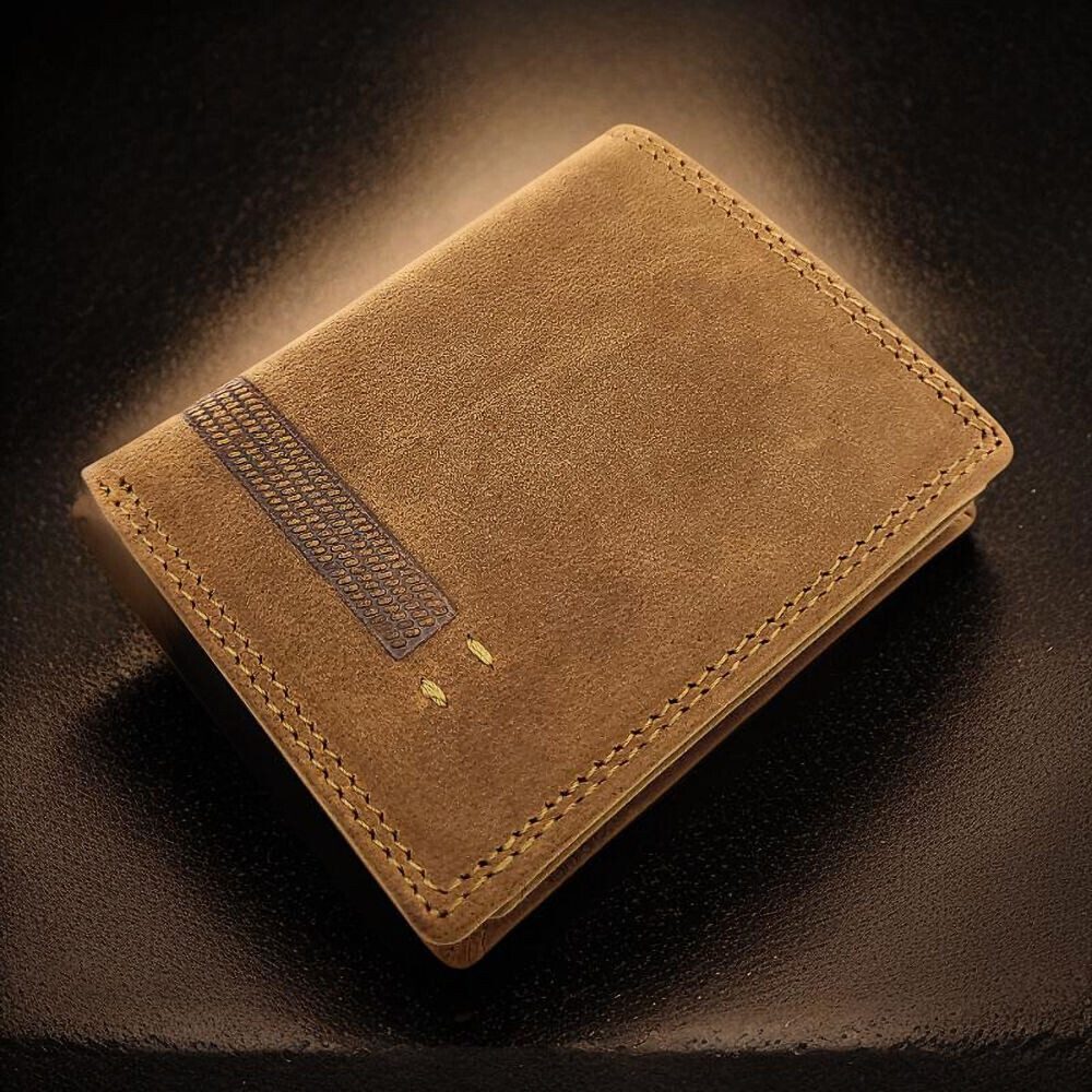JOCKEY CLUB Mini Geldbörse kompaktes echt Leder Portemonnaie mit RFID Schutz, robustes Hunterleder, 7 Kartenfächer, 1 Sichtfach