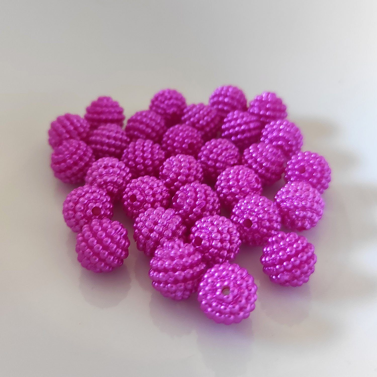 Kopper-24 Bastelperlen Bubble Perlen rund aus Acryl, 10 mm, 30 Stück, Pink