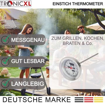 TronicXL Grillthermometer 2 Stück BBQ Bratenthermometer Thermometer Einstich Einstichthermometer, 2-tlg.
