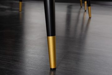LebensWohnArt Esstisch Eleganter Esstisch ROMA 140cm weiss gold Marmor-Optik