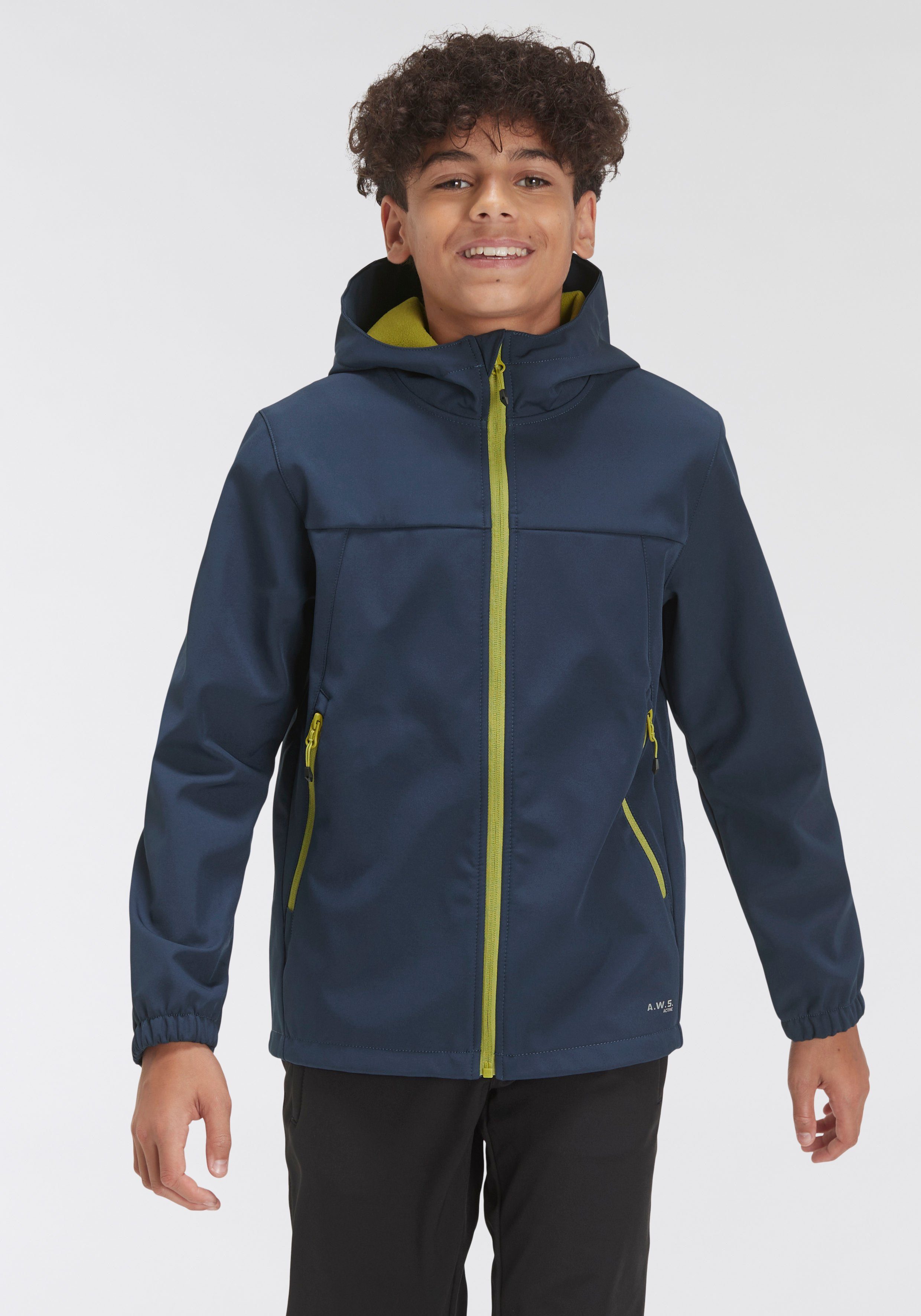 winddichtem Material und - Softshelljacke KONAN BLUE wasserabweisendem Icepeak DARK aus Kinder für