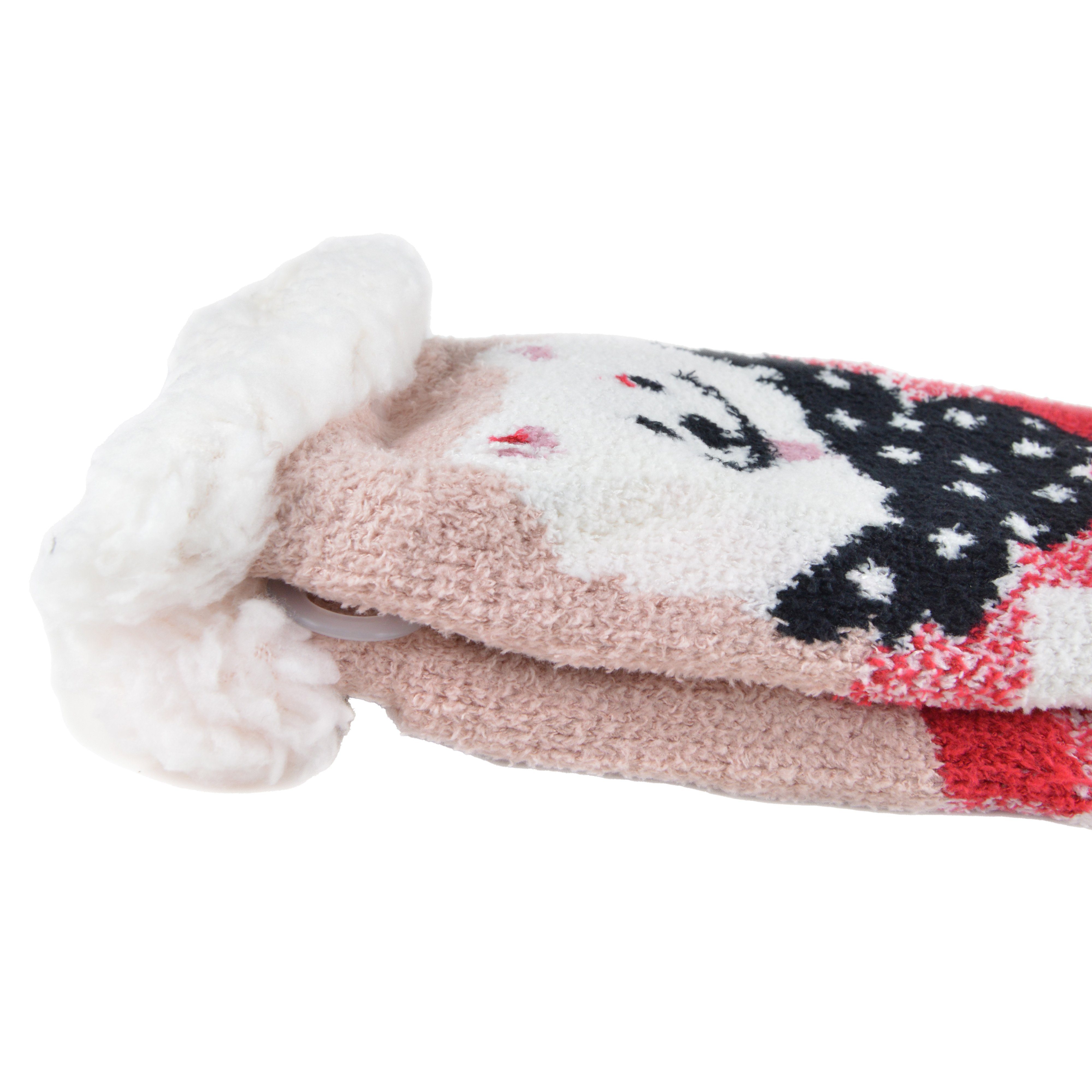 Frostfighter Kuschelsocken Damen Hüttensocken (1 Paar) Teddyfutter, ABS-Sohle