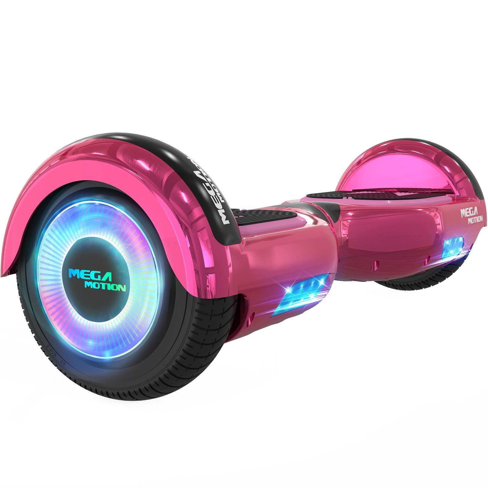 Mega Motion Balance Scooter 6.5 Zoll Hoverboard mit Bluetooth LED-Licht 2 Motoren, 15 km/h, Geschenk für Kinder und Jugendliche