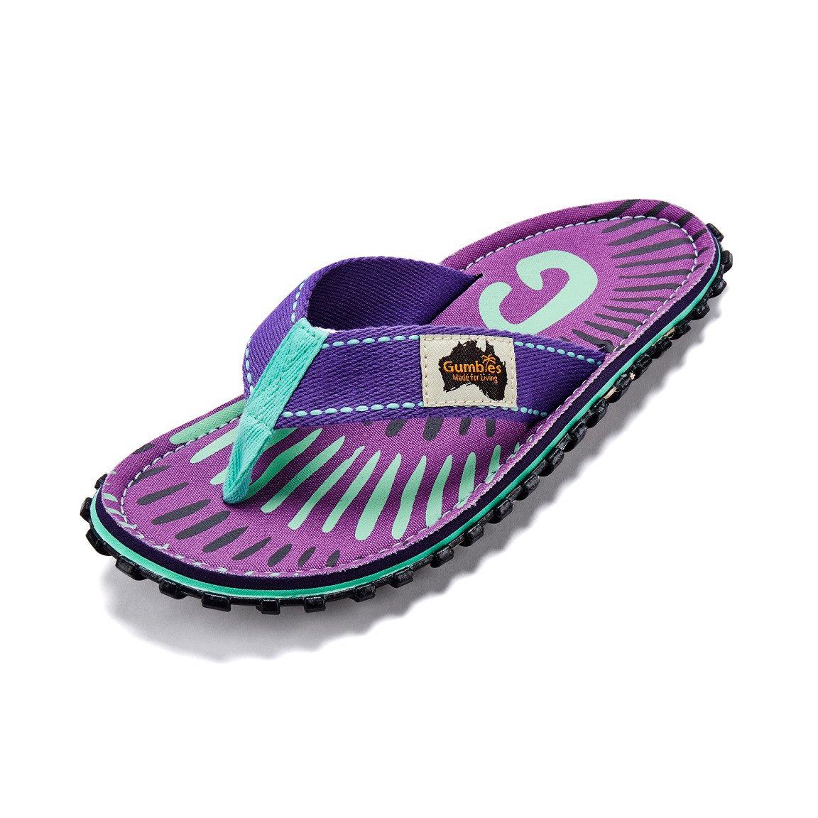 Gumbies Vegane Flip Flops - Ergonomisch geformtes Fußbett - Herren und Damen Zehentrenner Kühles & atmungsaktives Fußbett aus strapazierfähiger Canvas-Baumwolle