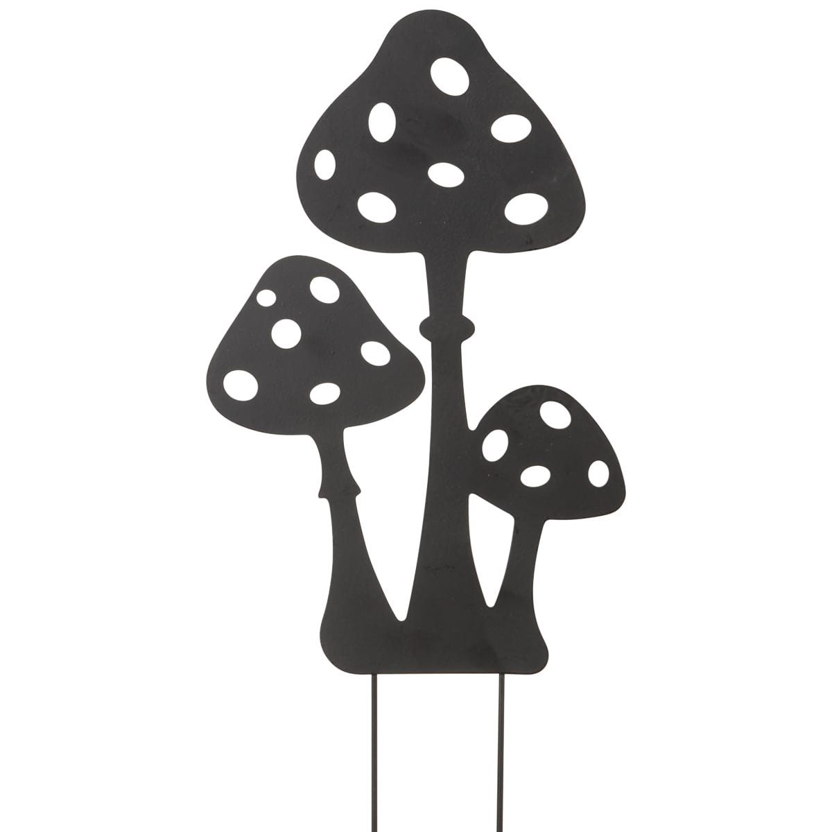 matches21 HOME & HOBBY Gartenstecker Gartenstecker Pilze 30 cm, in Schwarz aus Metall als Herbstdeko (1-St) Dekostecker für Innen & Außen als Herbststecker
