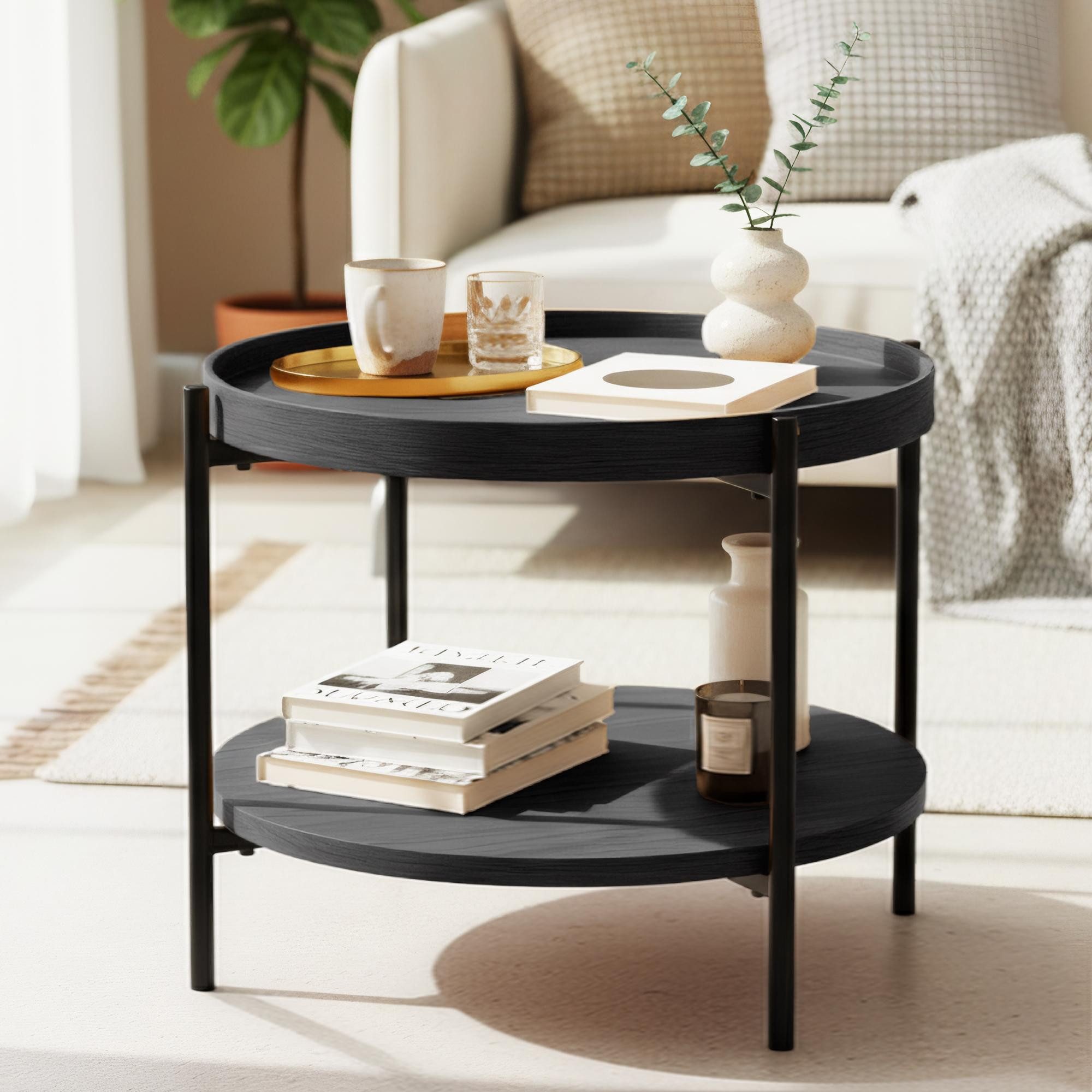 CLP Couchtisch Corbitan, Holztisch, pulverbeschichtetes Metall günstig online kaufen