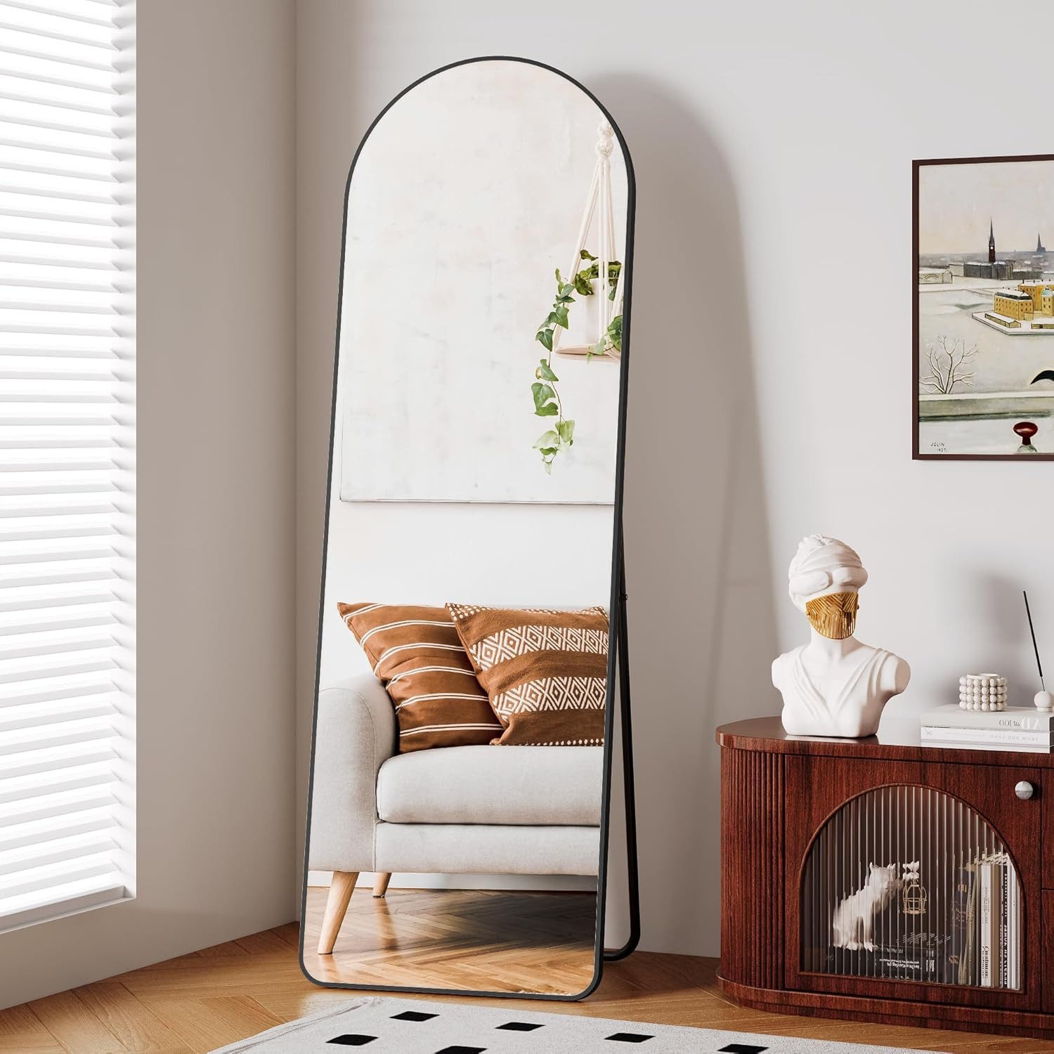 TLGREEN Ganzkörperspiegel 53/50x163cm Standspiegel mit Metallrahmen, (50x16 günstig online kaufen