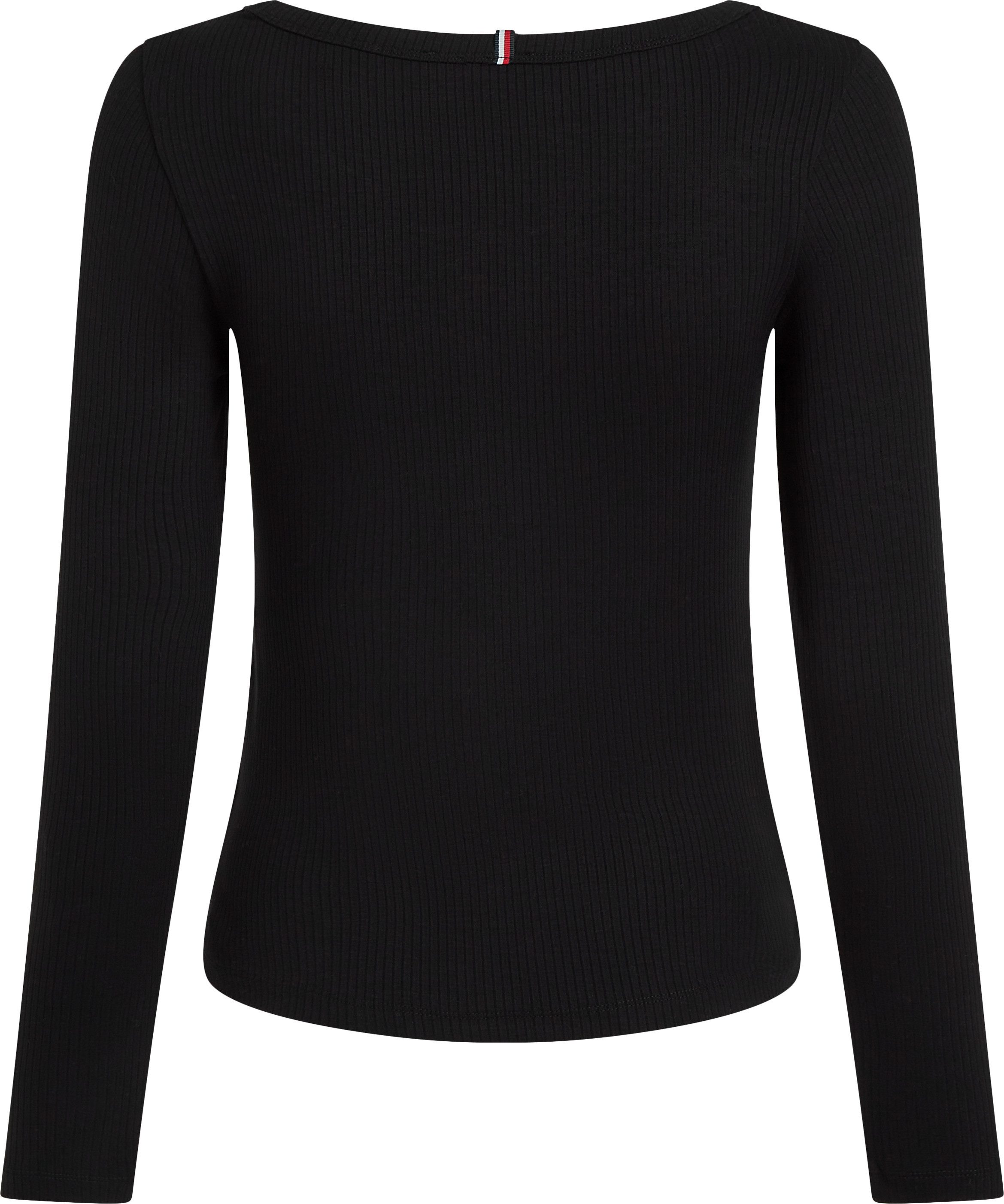 Tommy Hilfiger Curve Langarmshirt Shirt CRV SLIM 5X2 RIB O in Großen Größen günstig online kaufen