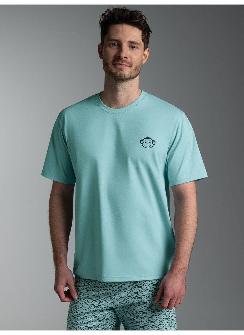 Trigema Schlafanzug TRIGEMA T Shirt mit Printmotiv "Äffchen" (1 tlg)