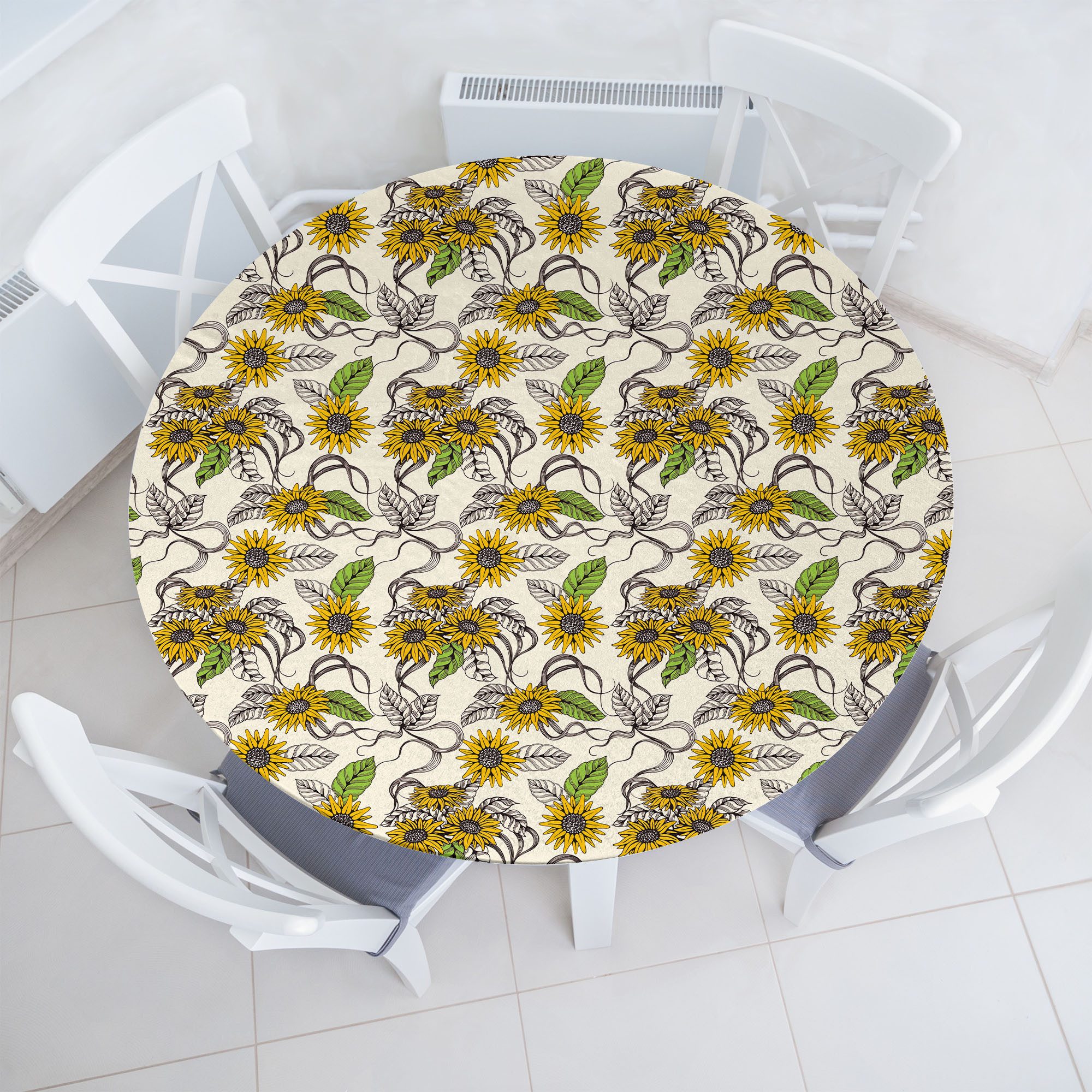 Tischdecke Rundum-elastische Stofftischdecke