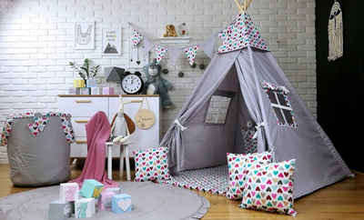 Pamek Tipi-Zelt Kinder Spielzelt Teepee Zelt Tipizelt für Kinder Traumfänger, Personen: 2 (7 tlg)
