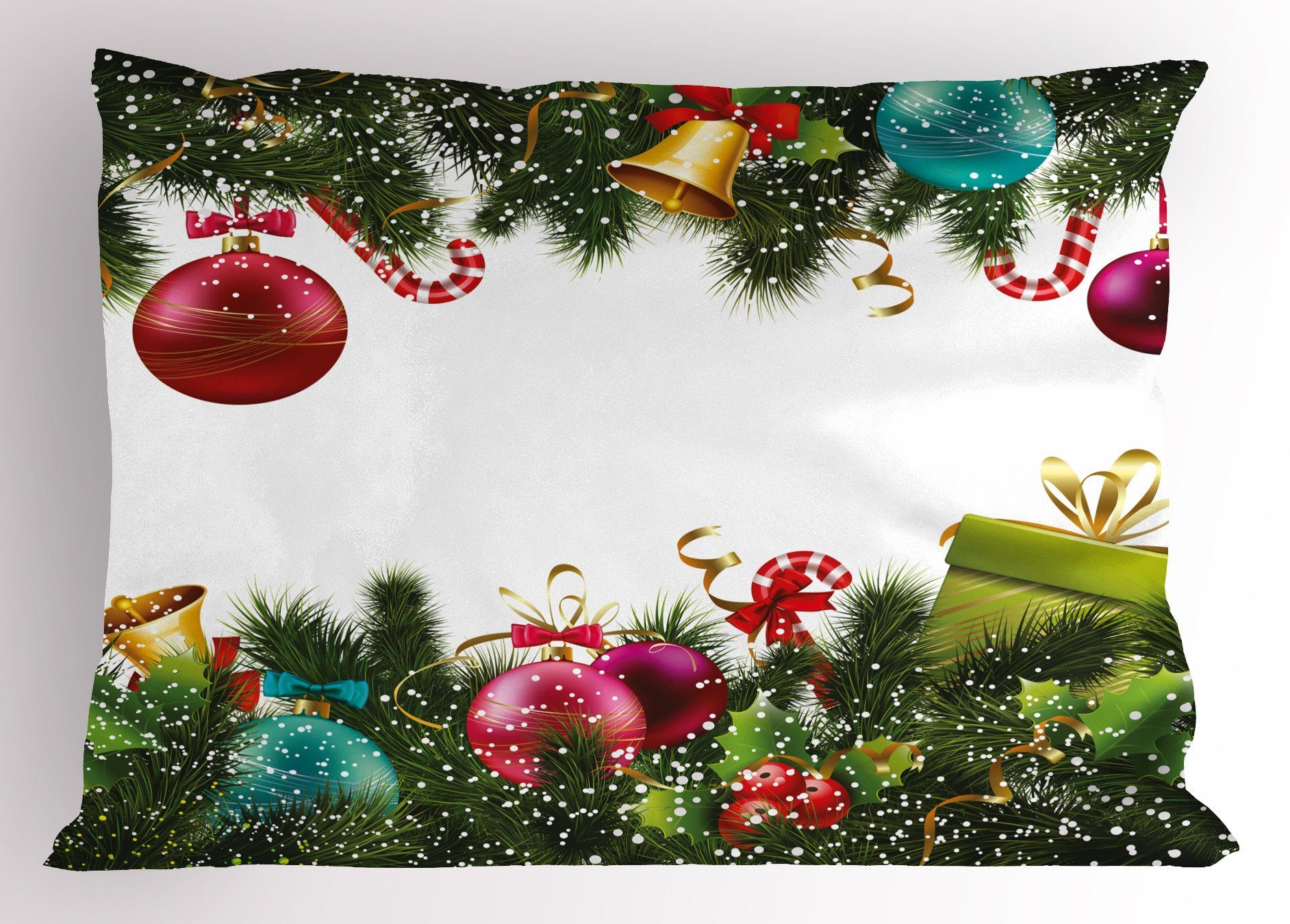 Weihnachten Gedruckter Jahr-Gruß Dekorativer Kissenbezüge Neue King Kissenbezug, Abakuhaus Standard Size Stück), (1