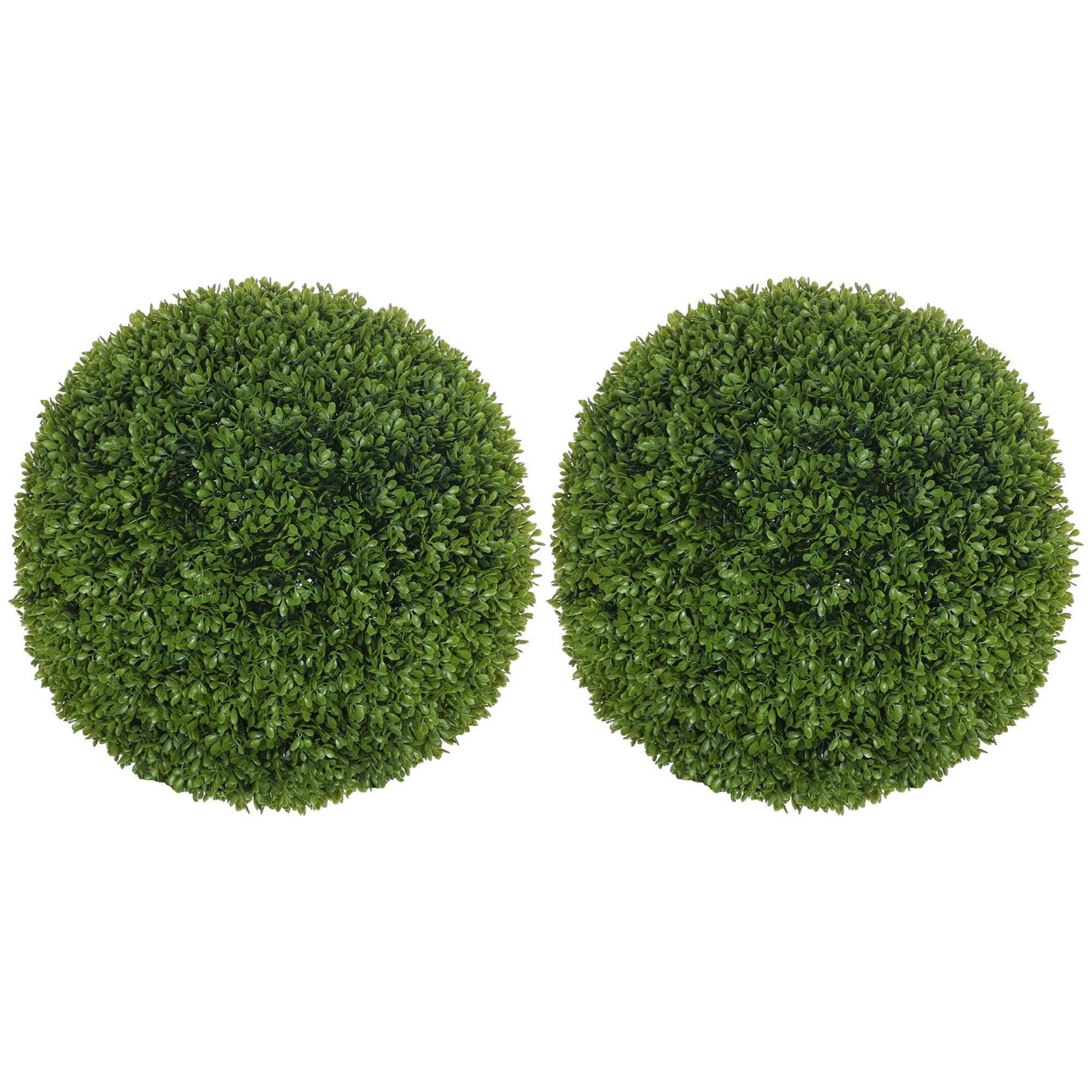 Künstliche Zimmerpflanze 2er Set 40 cm Kunstpflanze, Plastik künstliche Pflanzen Buchsbaumkugel, MC Star, Höhe 40 cm, Fake Plant für Wohnzimmer Schlafzimmer Büro
