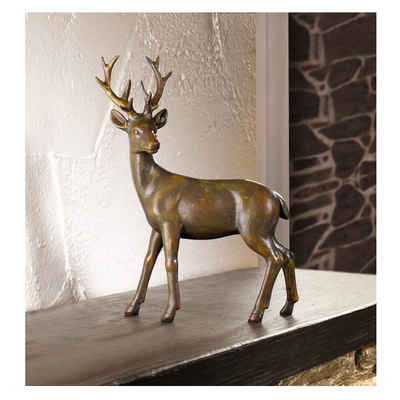 Home-trends24.de Dekofigur Hirsch Reh Figur Dekofigur Skulptur Landhaus Steinfigur Tierfigur