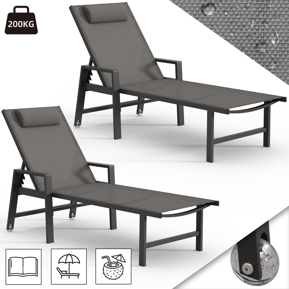 Mucola Gartenliege Sonnenliege Aluminium Liegestuhl Terrassenliege günstig online kaufen