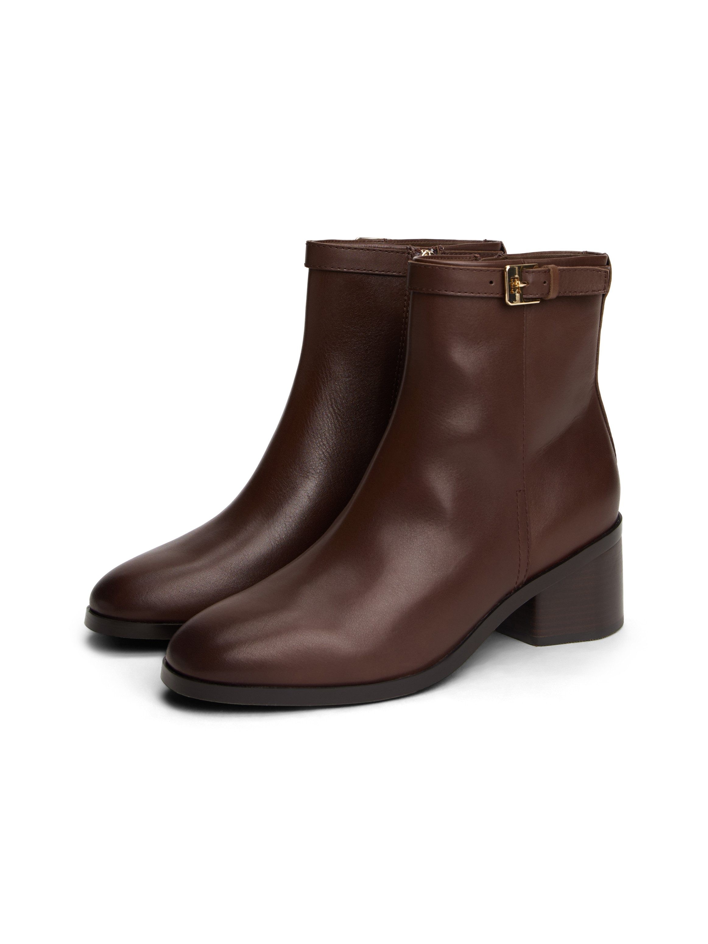 Tommy Hilfiger TH BUCKLE RIDING MID HEEL BOOTIE Чоботиette, Blockabsatz, Businesschuh in schmaler Form