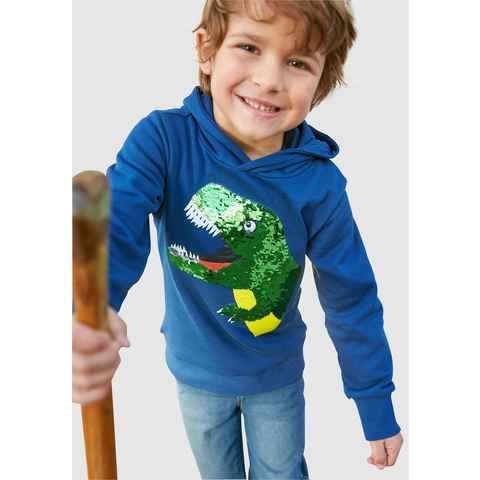 KIDSWORLD Kapuzensweatshirt mit tollem Dino aus Wendepailletten