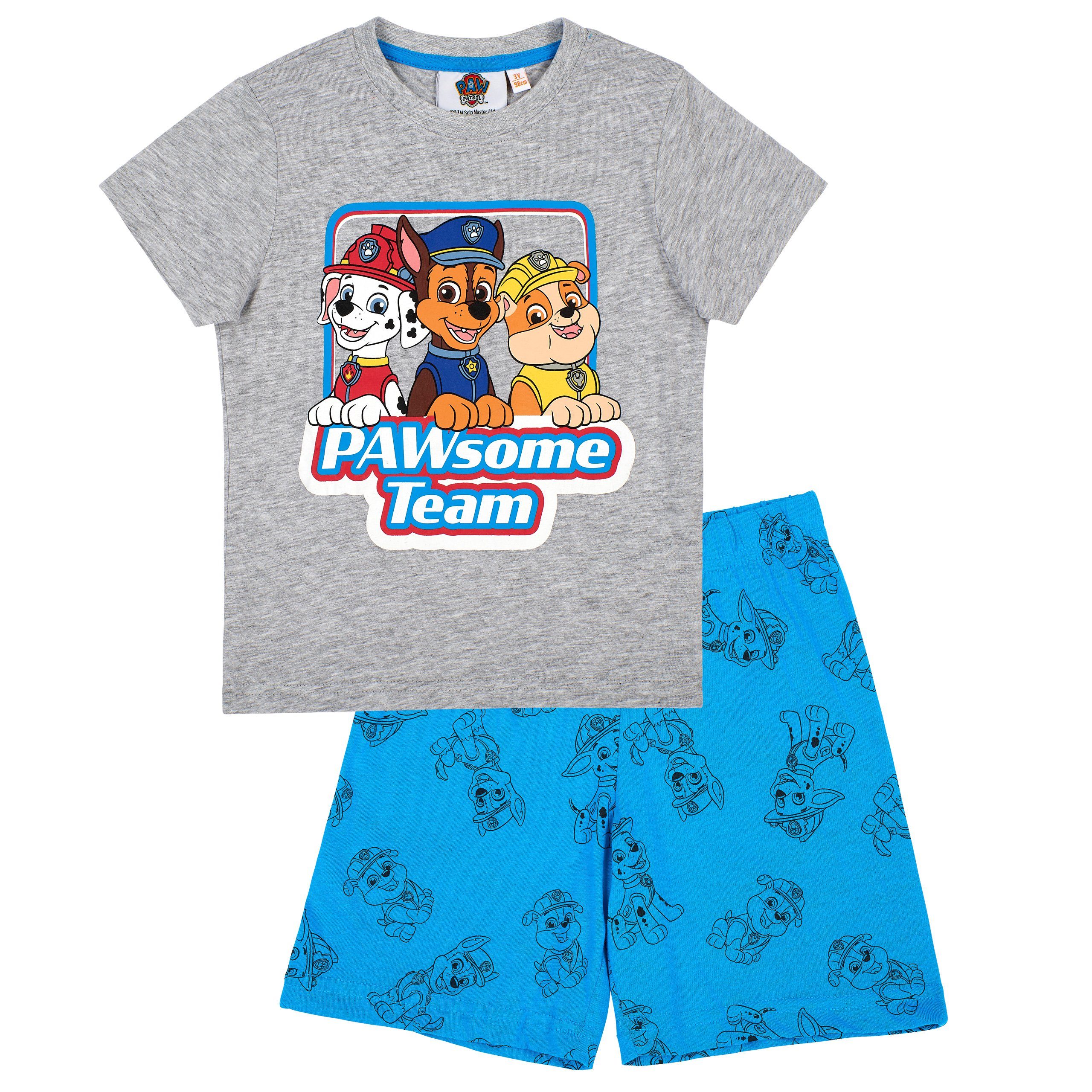 PAW PATROL Pyjama Paw Patrol Pyjama Schlafanzug kurzarm Jungs