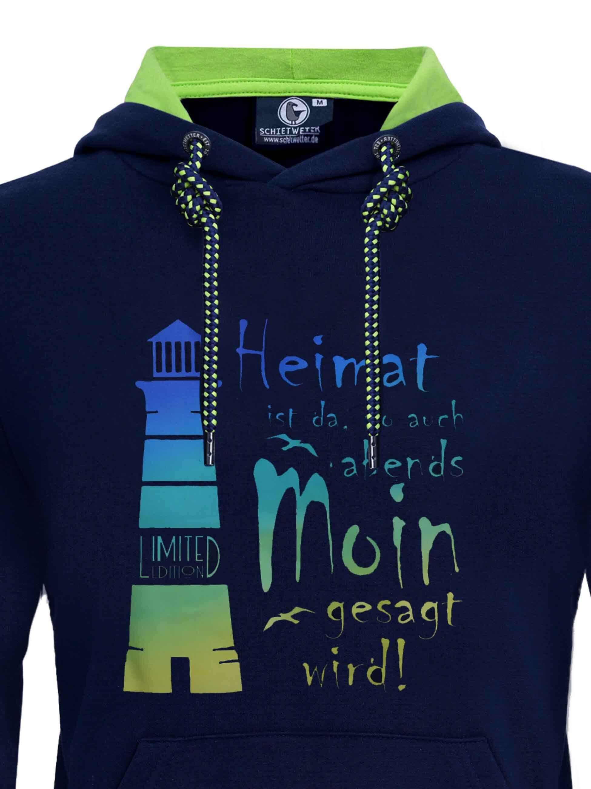 Schietwetter Kapuzenpullover Unisex Erw. Hoodie "Leuchtturm" (1-tlg) günstig online kaufen