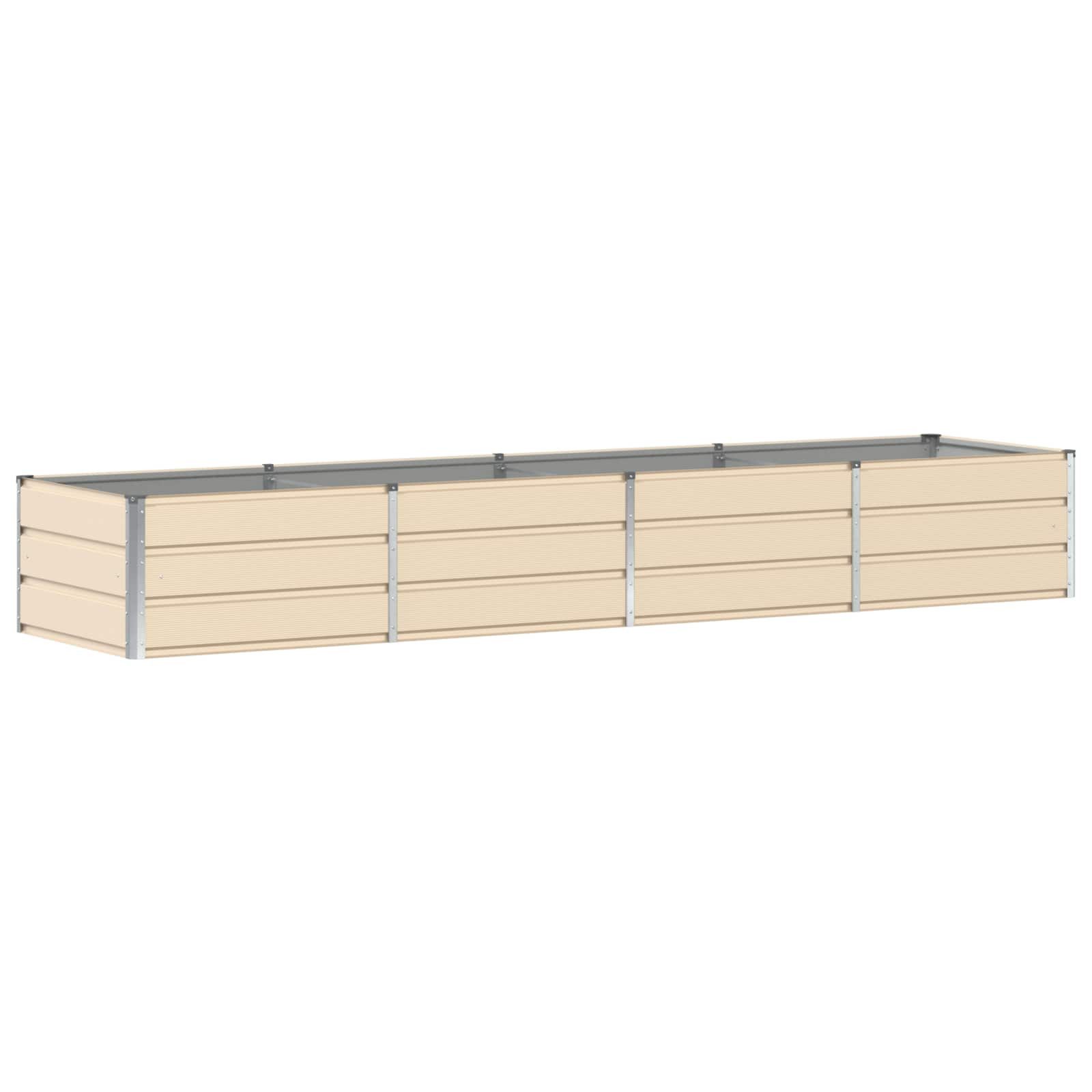 vidaXL Blumentopf Pflanzkübel Elfenbein 320 x 80 x 45 cm Stahl (1 St)