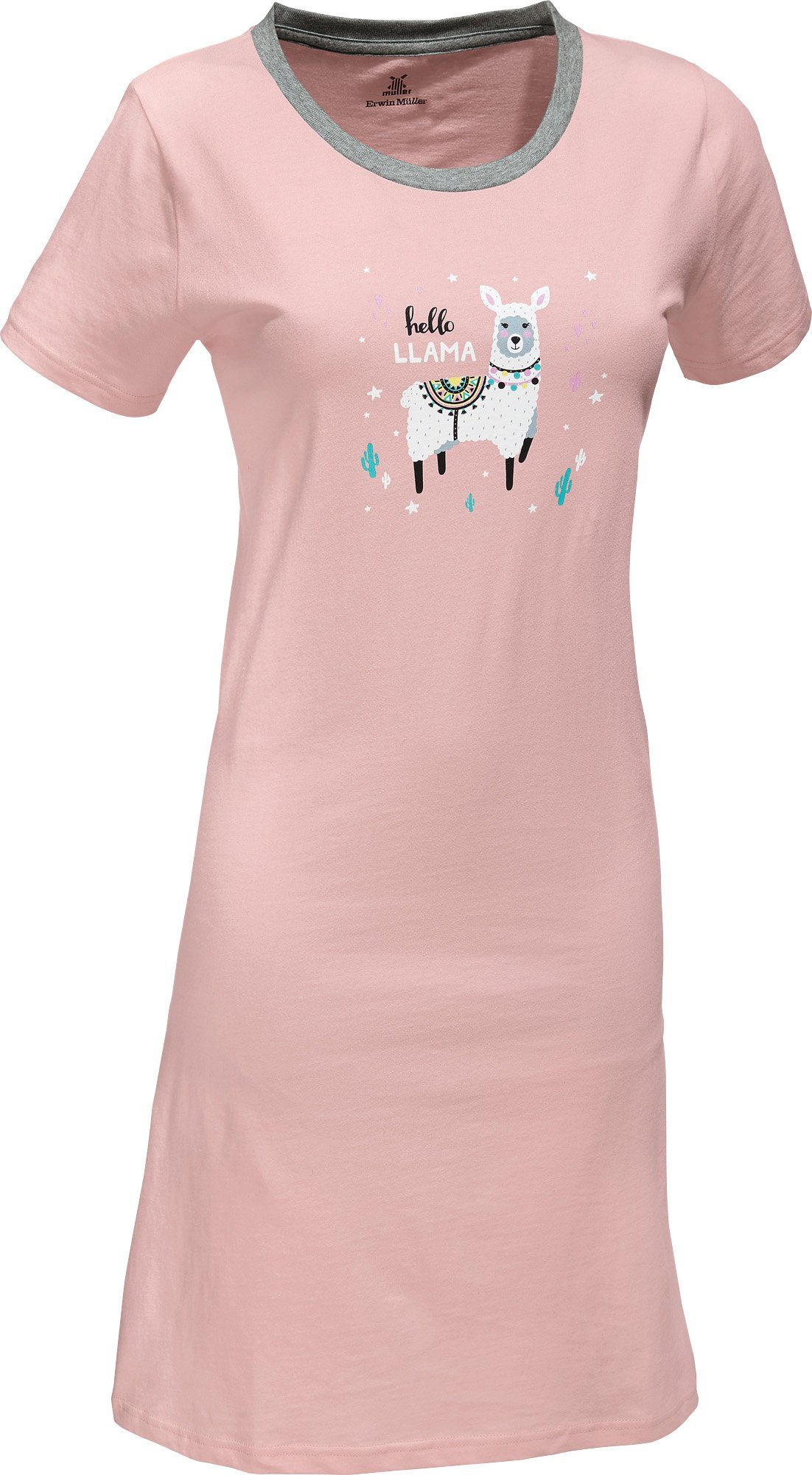 Erwin Müller Nachthemd Damen-Nachthemd Single-Jersey gemustert