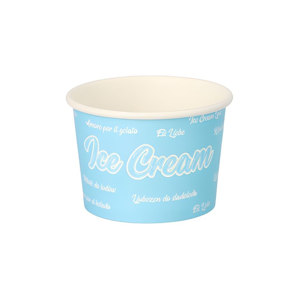 Einwegbecher Eisbecher, Pappe 100 ml Ø 7,5 cm, 4,9 cm blau Icelove 1000 Stk